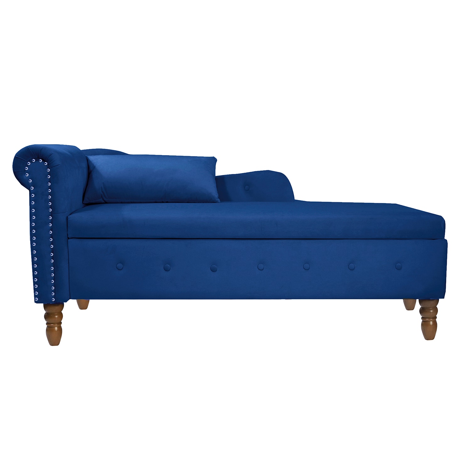 Bybafun YA6100049 Modern Blue Velvet Chaise Lounge