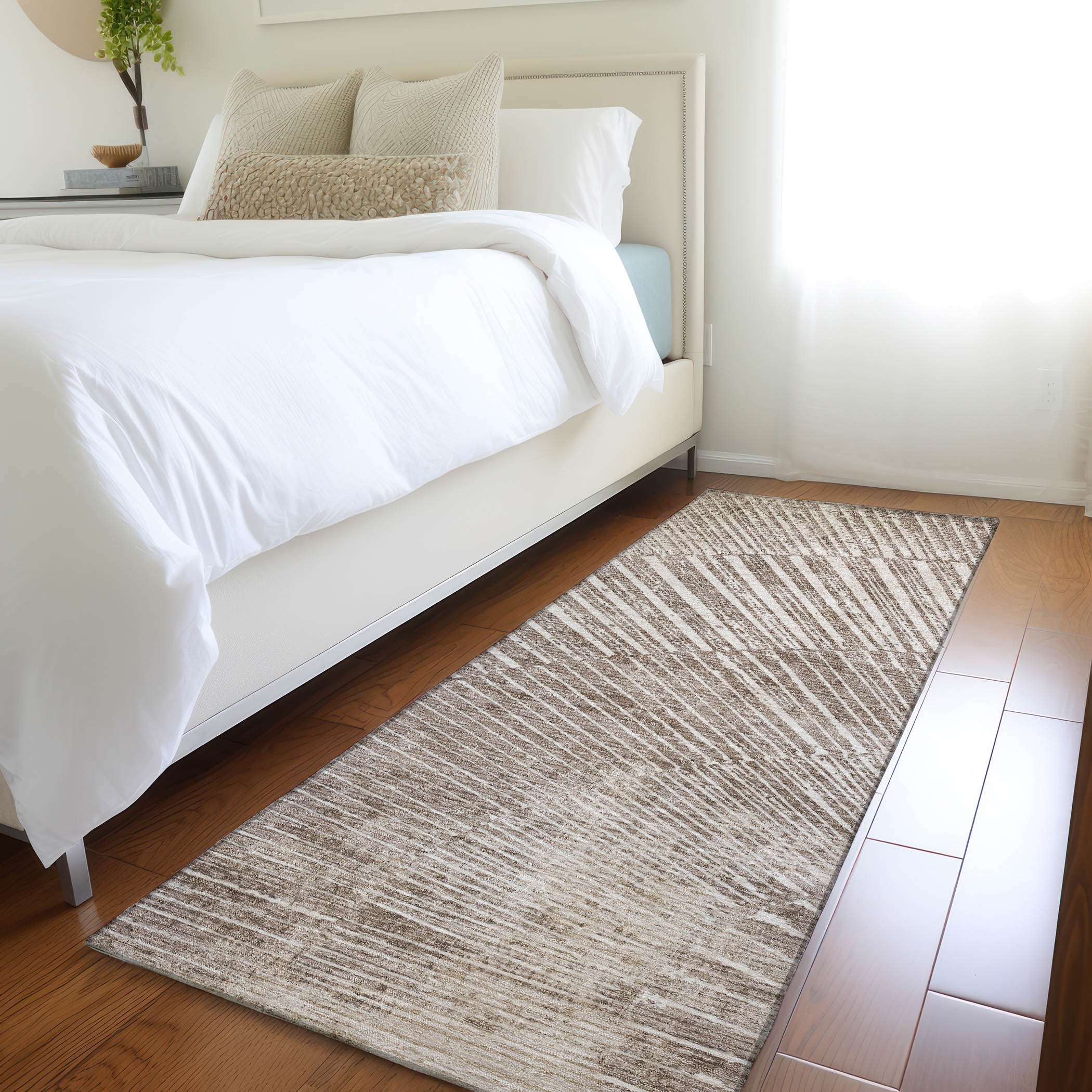 Addison Rugs ACN542TP2X8 Chantille ACN542TP 2 x 7 (ft) Polyester Taupe Rectangular Indoor/Outdoor Abstract Machine washable Area rug