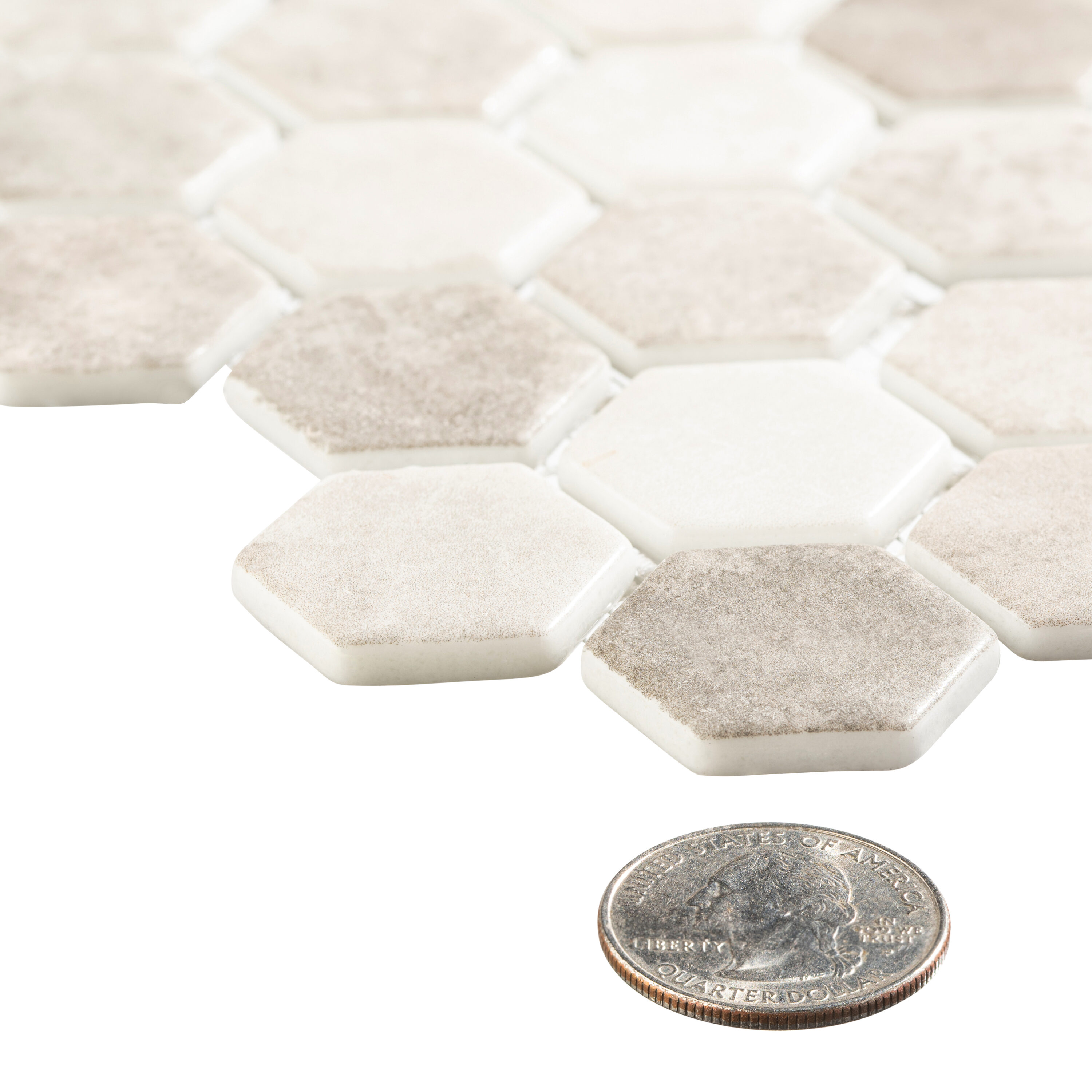 Andova Tiles TRILLION Krest 12-in x 12-in Matte Recycled Glass Hexagon ...