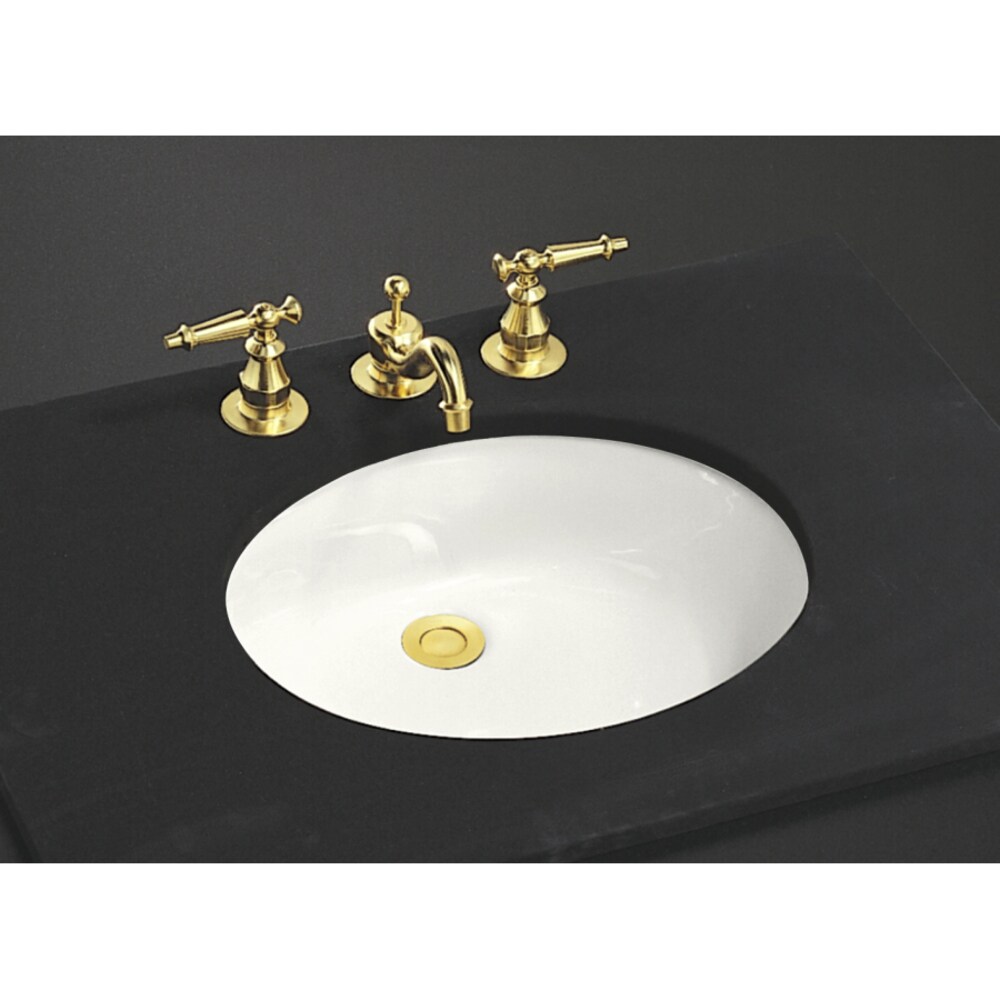 White Ceramic Oval Undermount Bathroom Sink