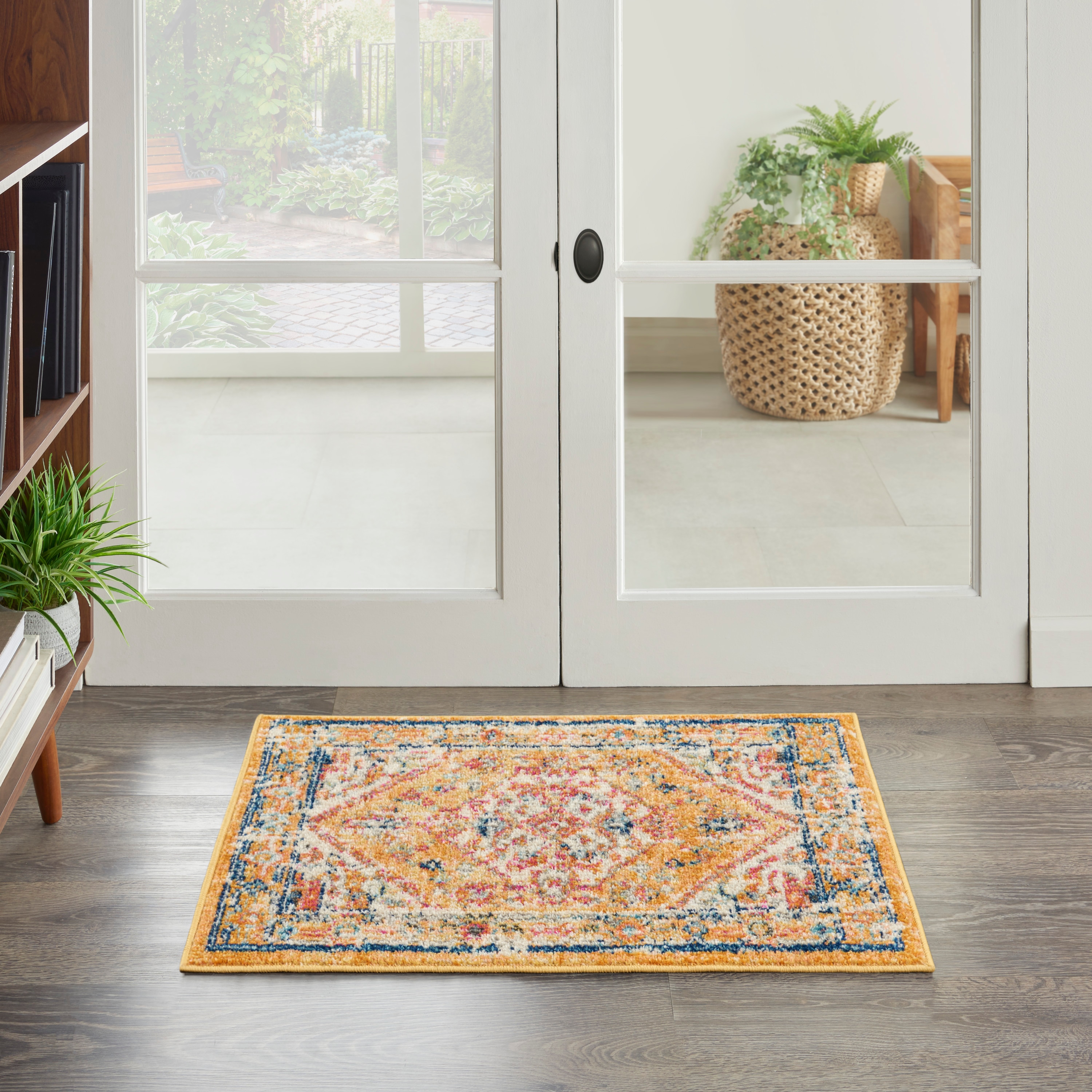 Nourison 099446809063 Passion 2 x 3 (ft) Loomed Polypropylene Ivory/Yellow Rectangular Indoor Medallion Bohemian/Eclectic Area rug