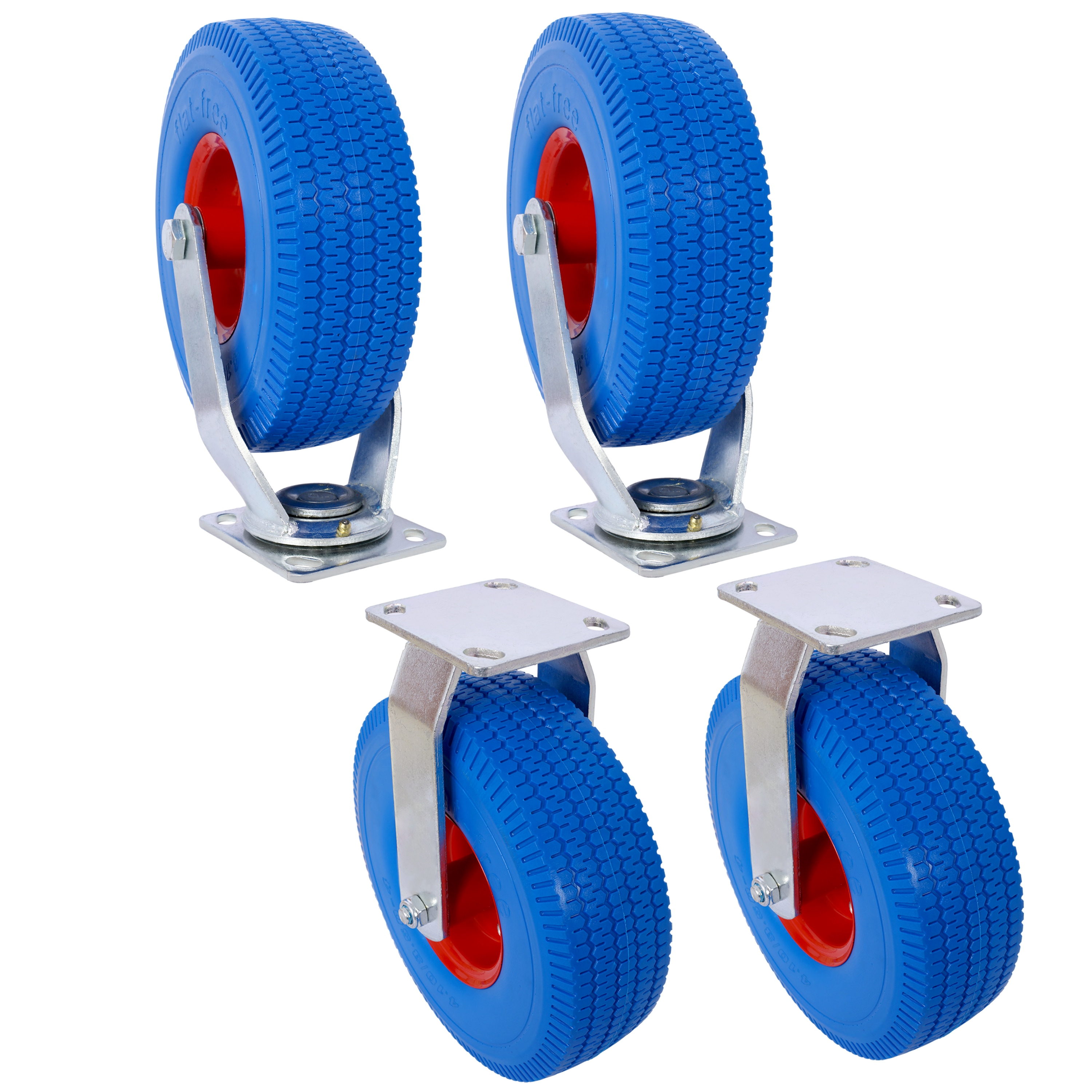 Kahomvis 2PCS SWIVEL+2PCS RIGID 8-in Rubber Swivel Caster #GH-QP214-454