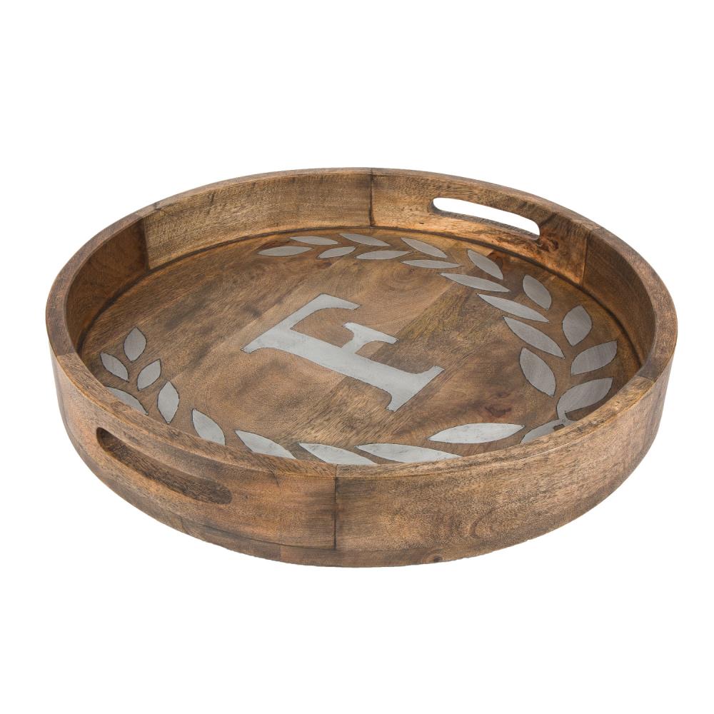 The GG Collection 93507 Heritage Collection 20-in x 20-in Brown Round Serving Caddy