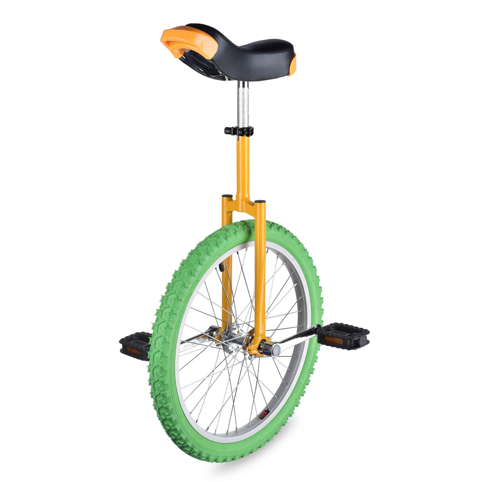 Yescom 04UBK003-20-04-LO 20 In Wheel Outdoor Unicycle Leakproof Butyl Tire Circus Bike Balance Training for Adults Teenagers Kids Yellow and Green
