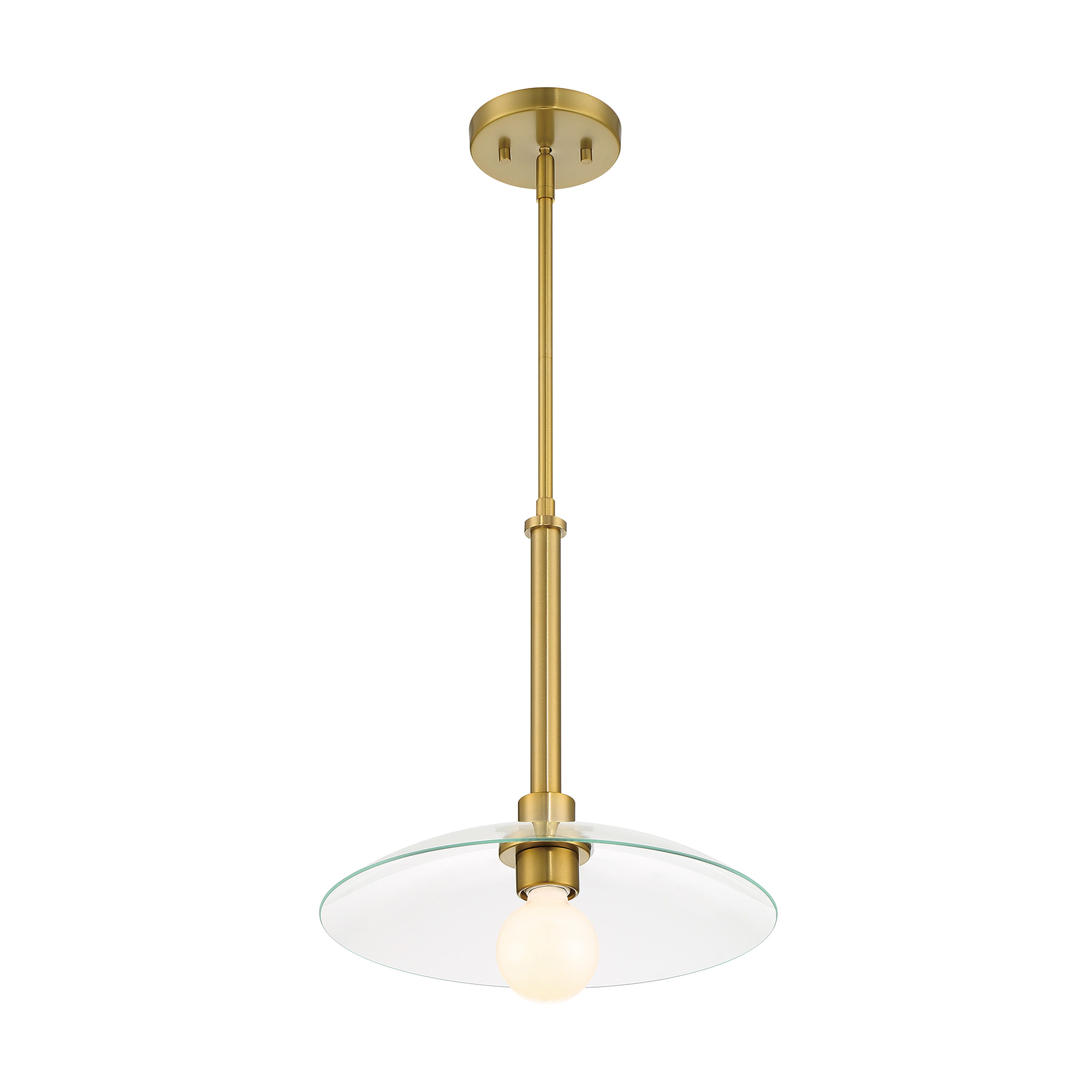 Litto 14" Brushed Gold Modern Pendant with Clear Glass
