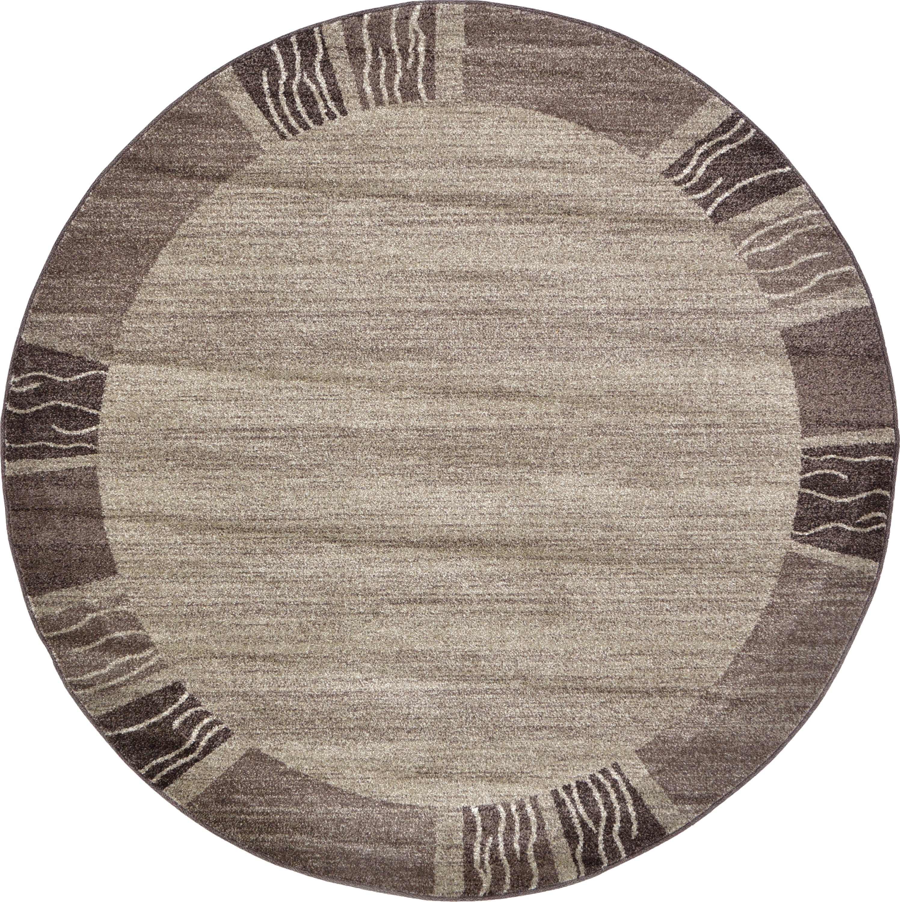 Unique Loom 3120197 Sarah Del Mar 6 x 6 (ft) Loomed Polypropylene Light Brown/Beige Round Indoor Geometric Area rug