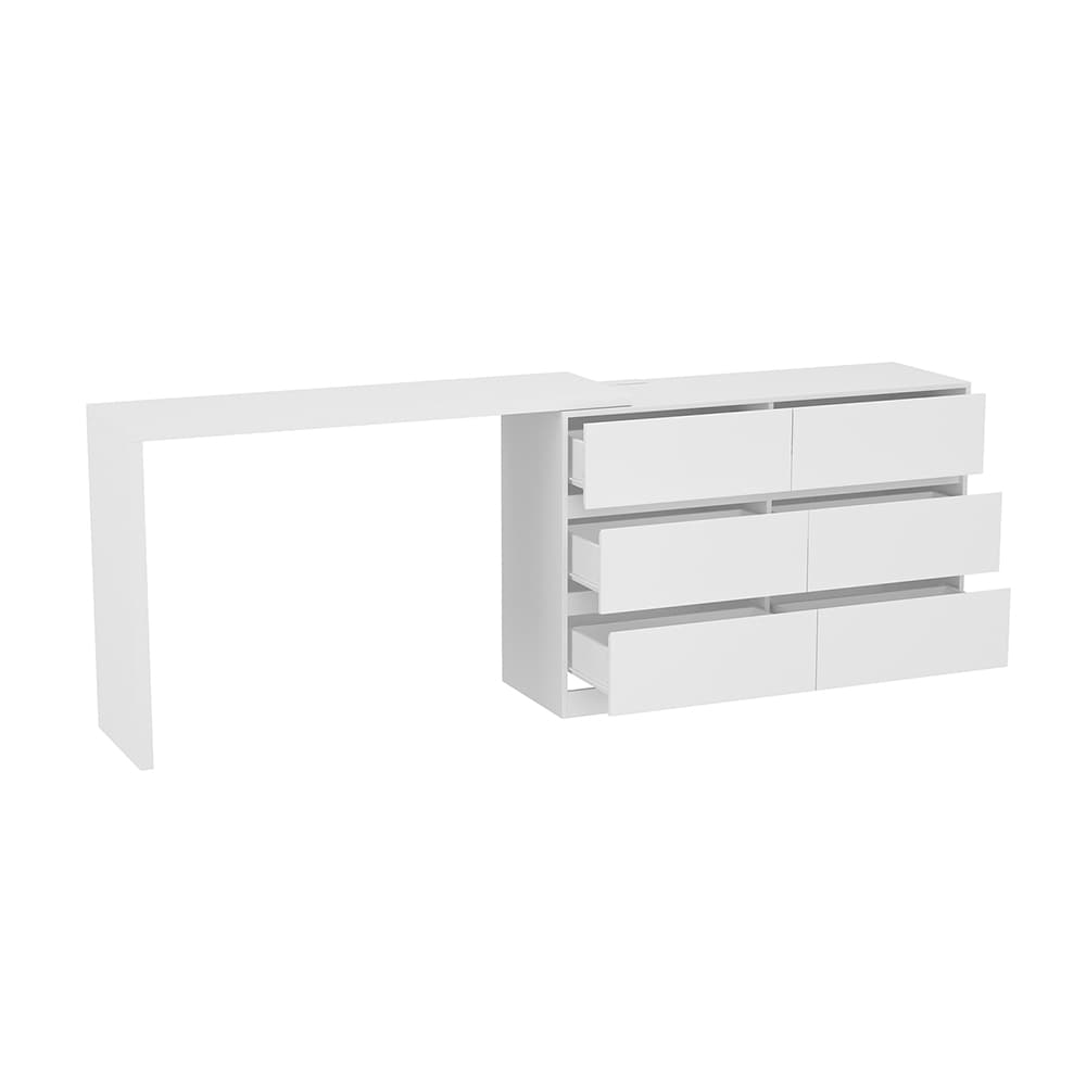  V-KF260058-01 360¬∞ Rotating 6-Drawer Dual-Use Beauty Station Makeup Vanity