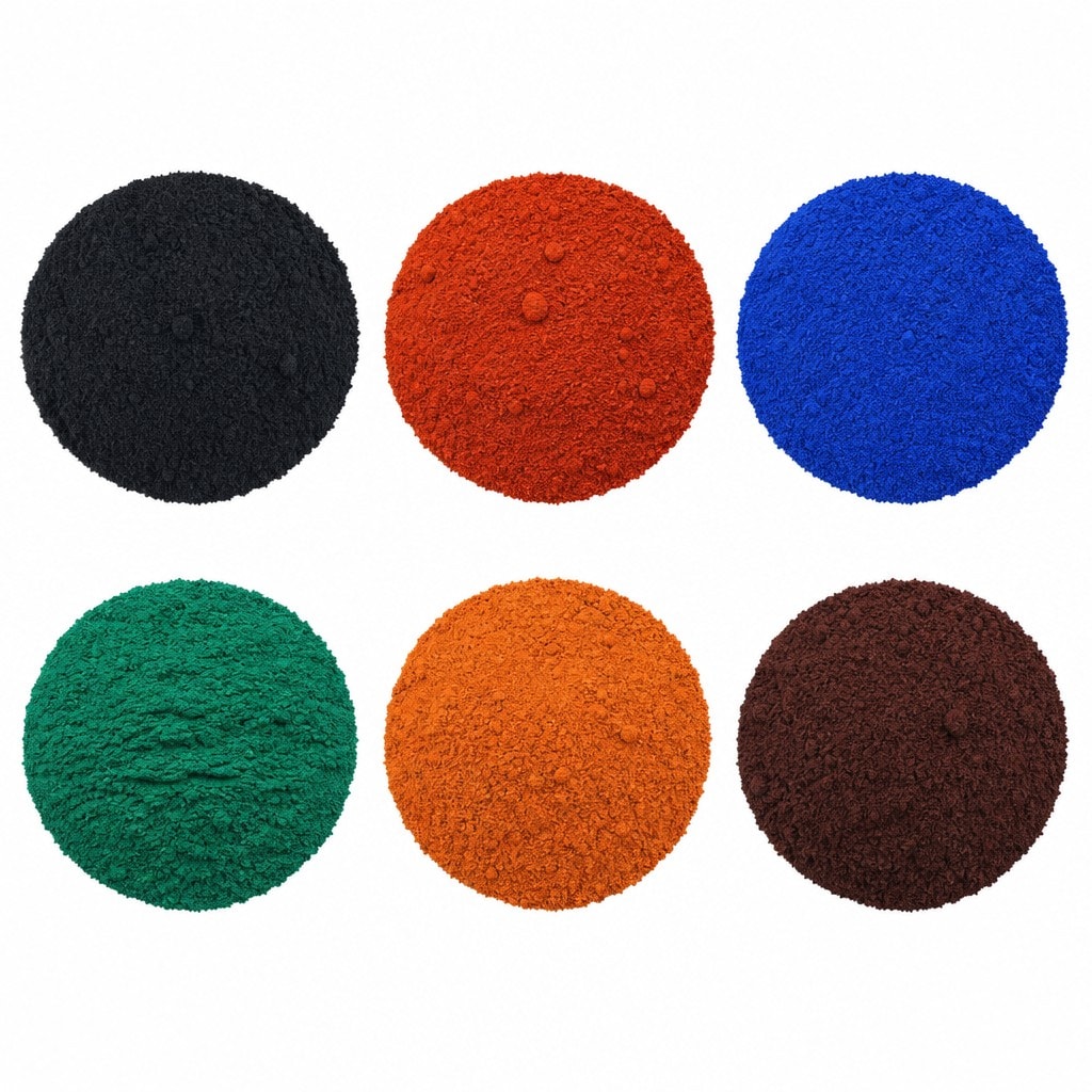 OGETFUUR 6 Pack 11oz Black Red Blue Green Orange and Brown Iron Oxide Pigment Powder Concrete Dye Colorant