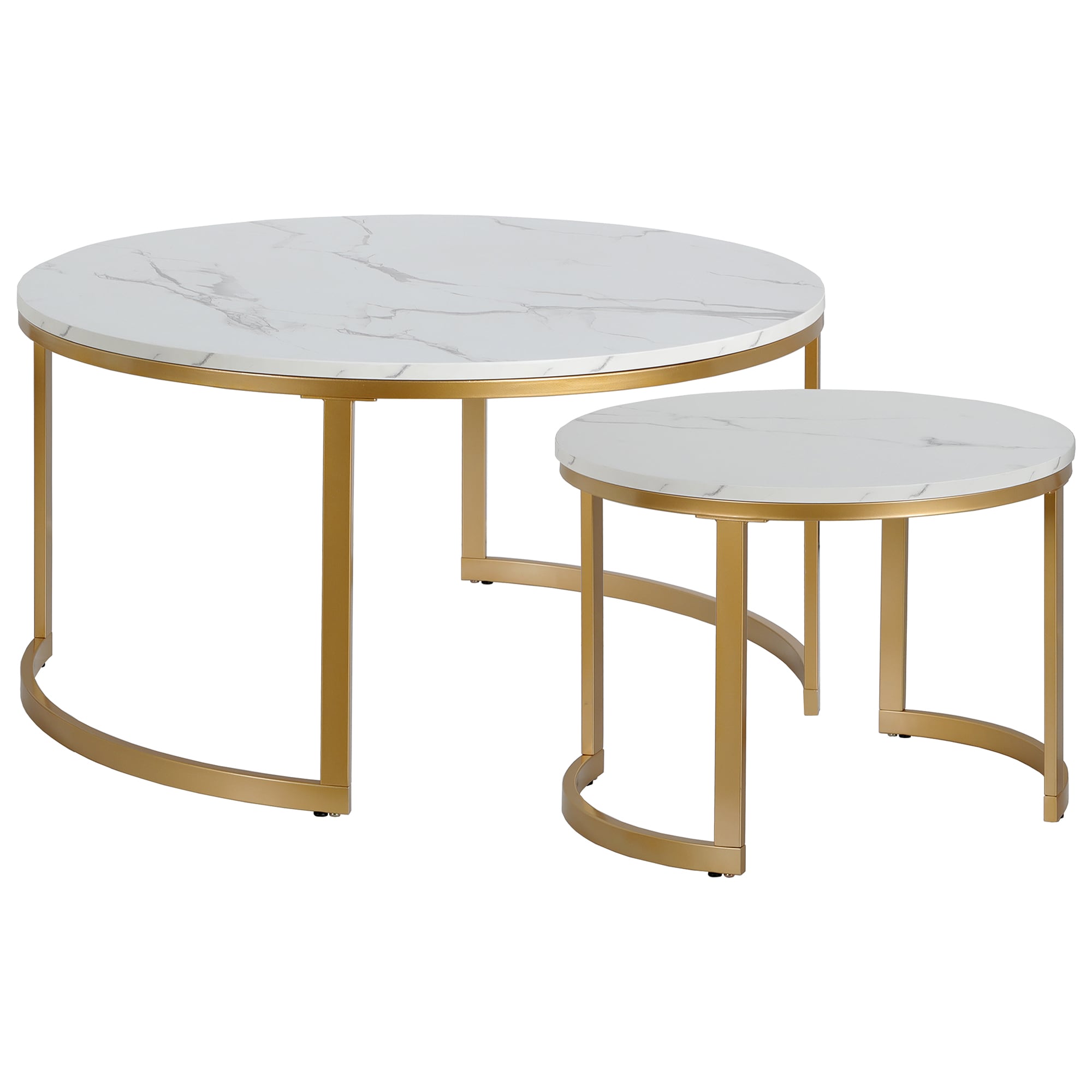 Hailey Home CT1893 Mitera Brass/Faux Marble Faux marble Modern Coffee Table
