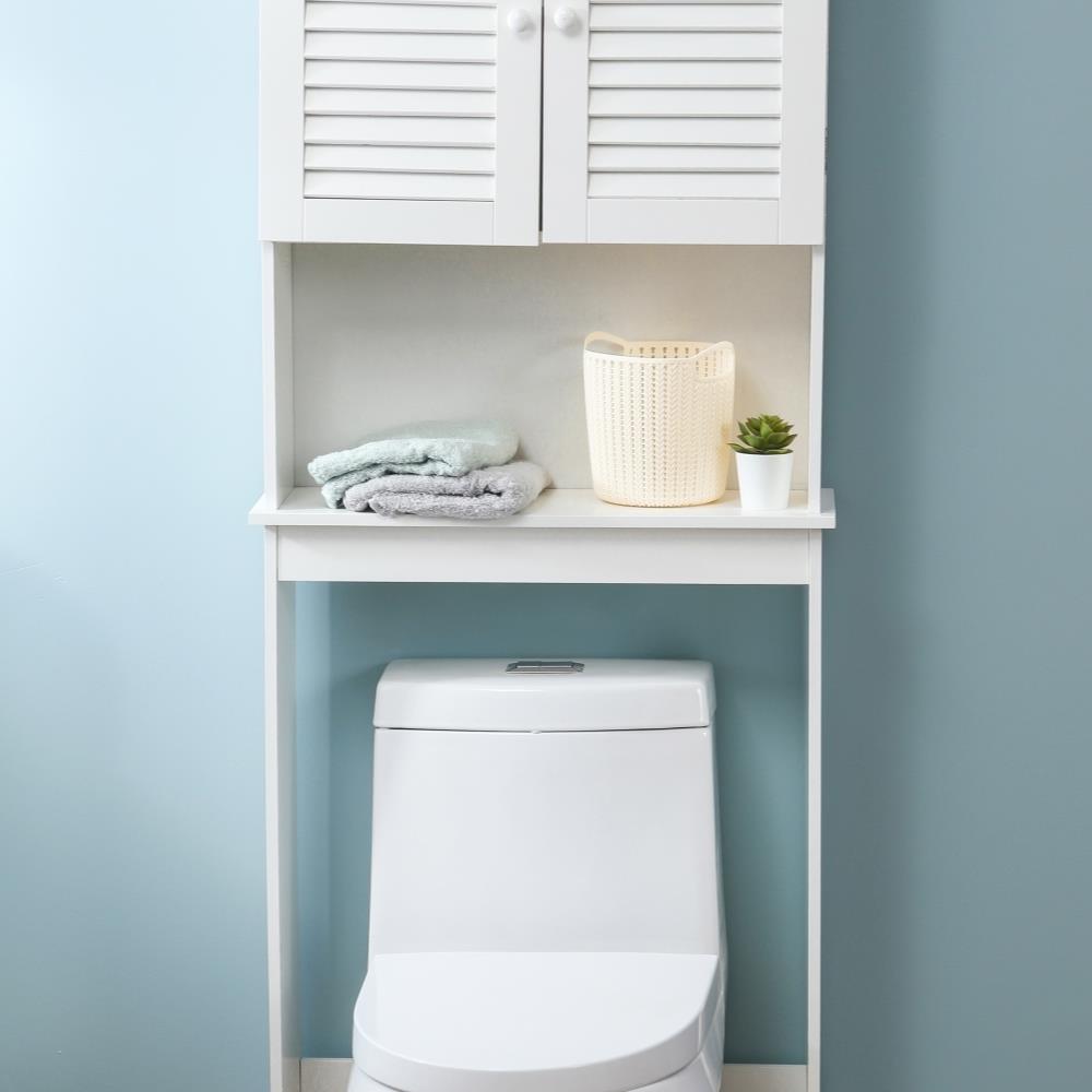  WNSMH1905 Shutter-Door Bathroom Over the Toilet Cabinet White