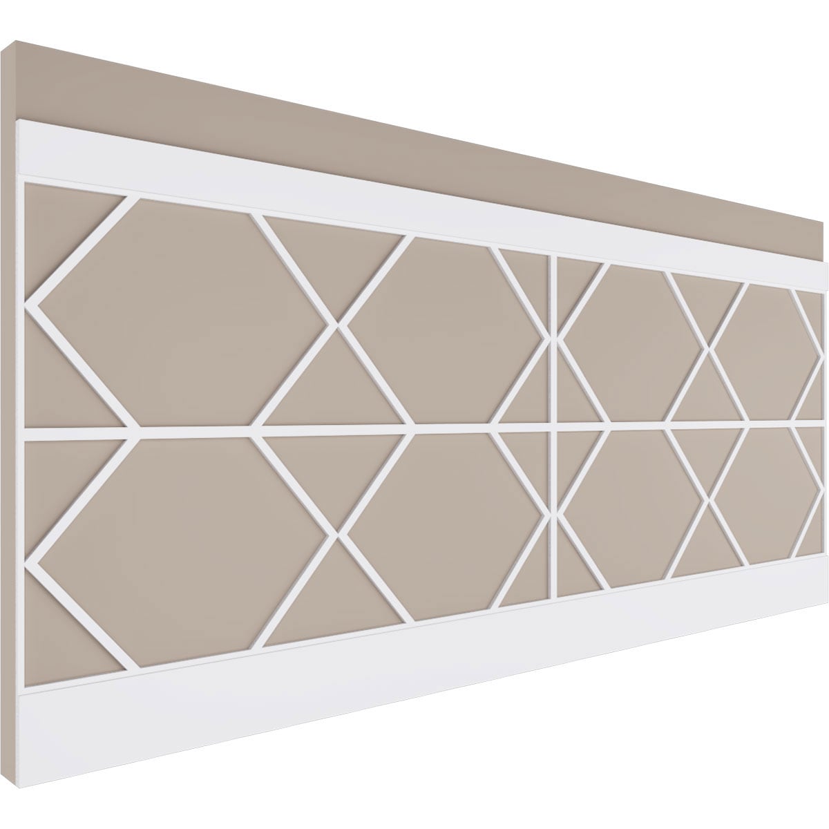 Ekena Millwork WPK40X94FSR 40-in x 94-1/2-in Smooth Paintable/Stainable White PVC Wainscoting Diamond Wall Panel ( 26.24-sq ft )