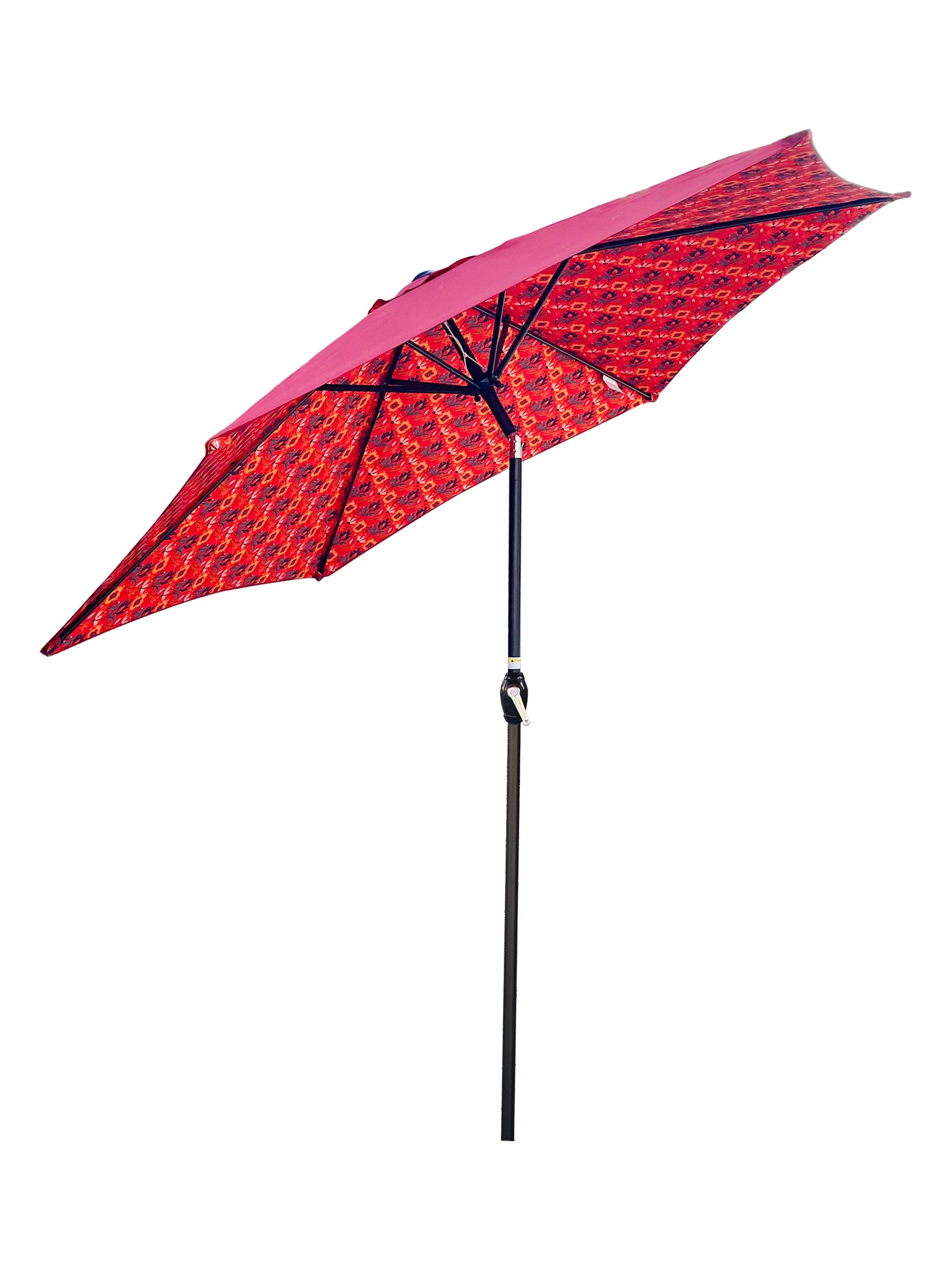 Cenadinz 9FT Outdoor Patio Umbrella Canopy Ice Pattern and Orange ...