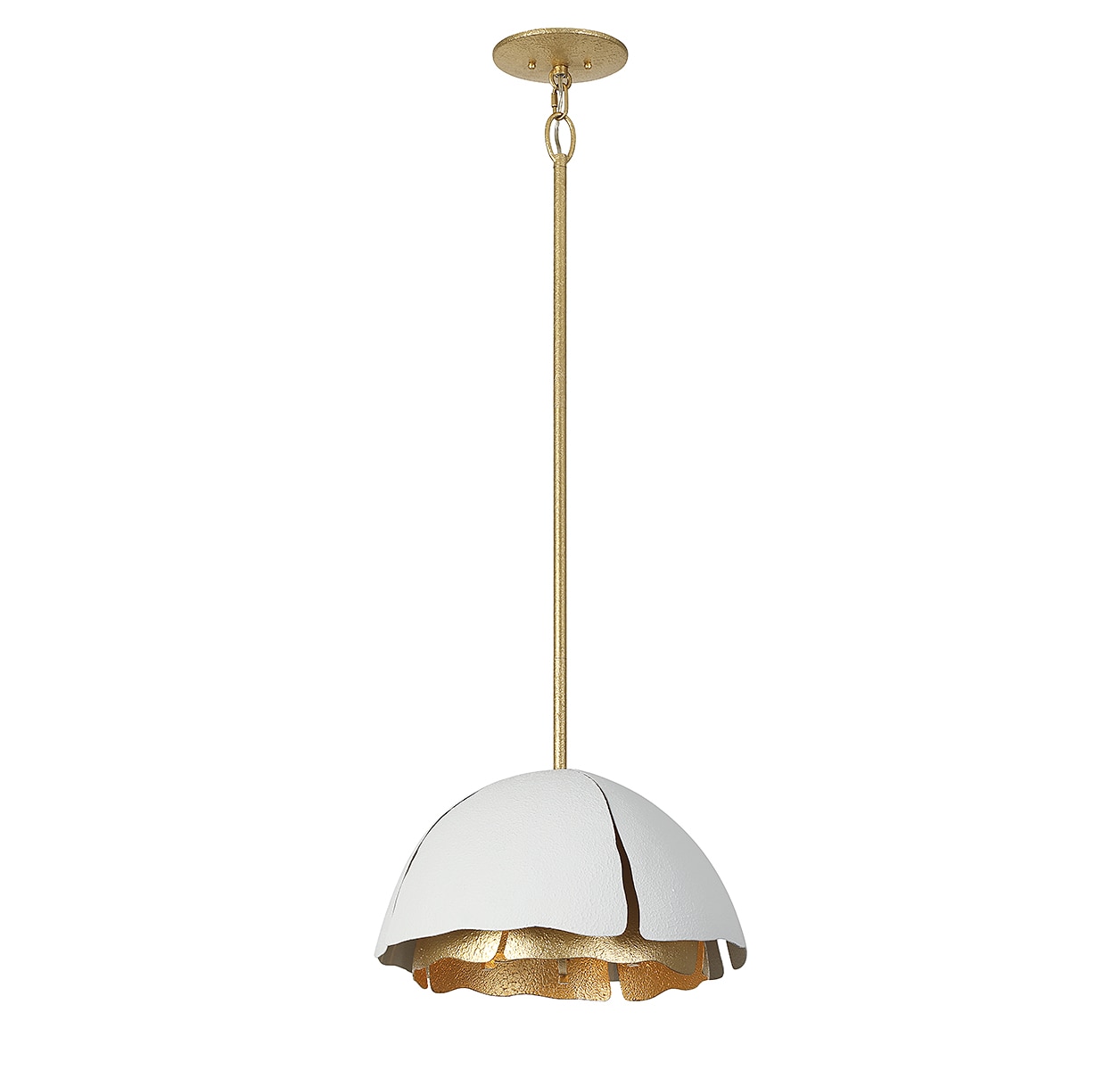 Savoy House 7-1398-3-14 Brewster 3 -Light Cavalier Gold with Royal White Vintage Dome Medium Hanging Pendant light