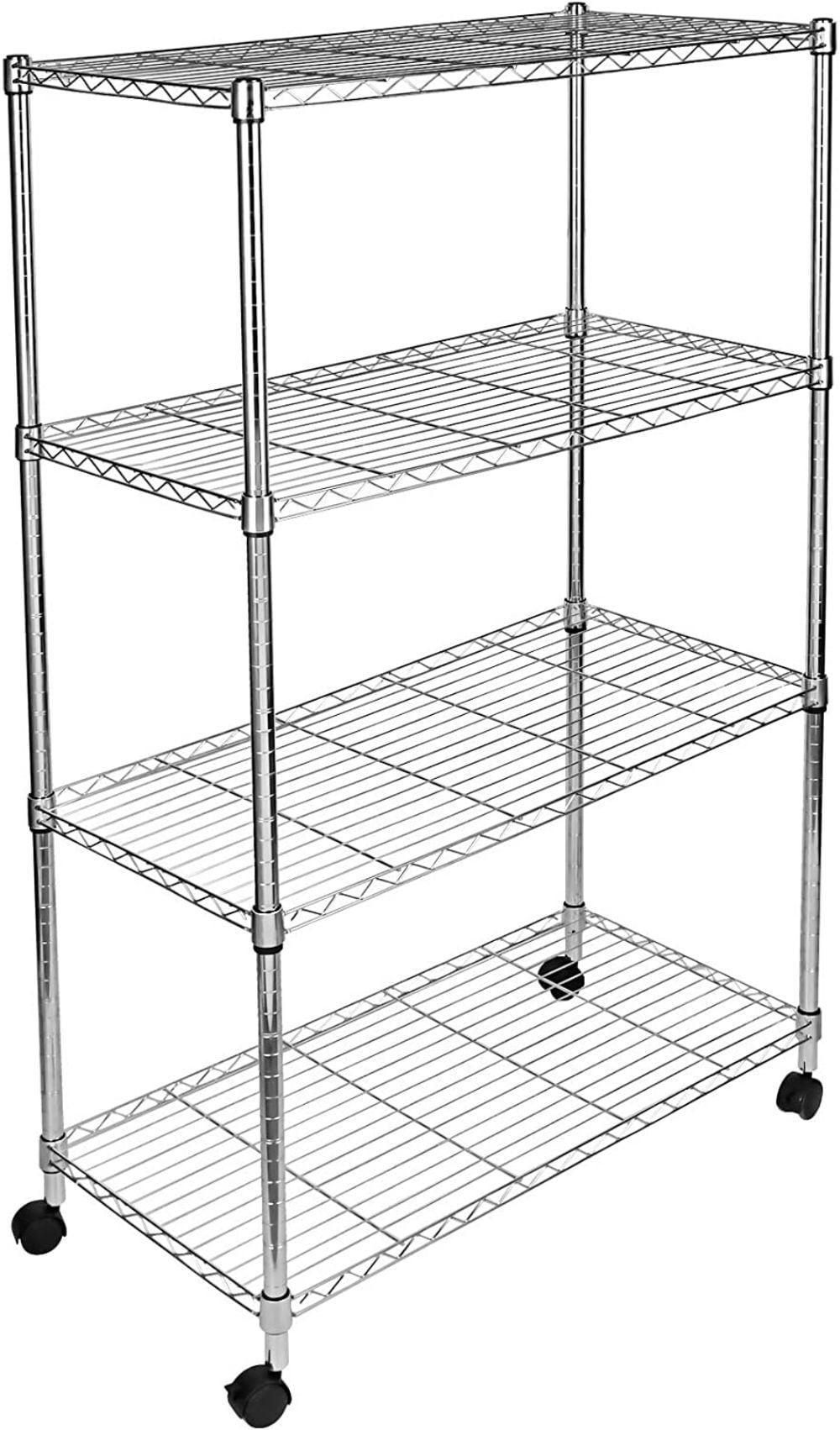 Maocao Hoom BH3586104C Steel Heavy Duty 4 -Tier Utility shelving unit ( 17.7-in W x 35.42-in D x 62.5-in H ) ( Silver , ( 250-lb lbs. Capacity Per Shelf )