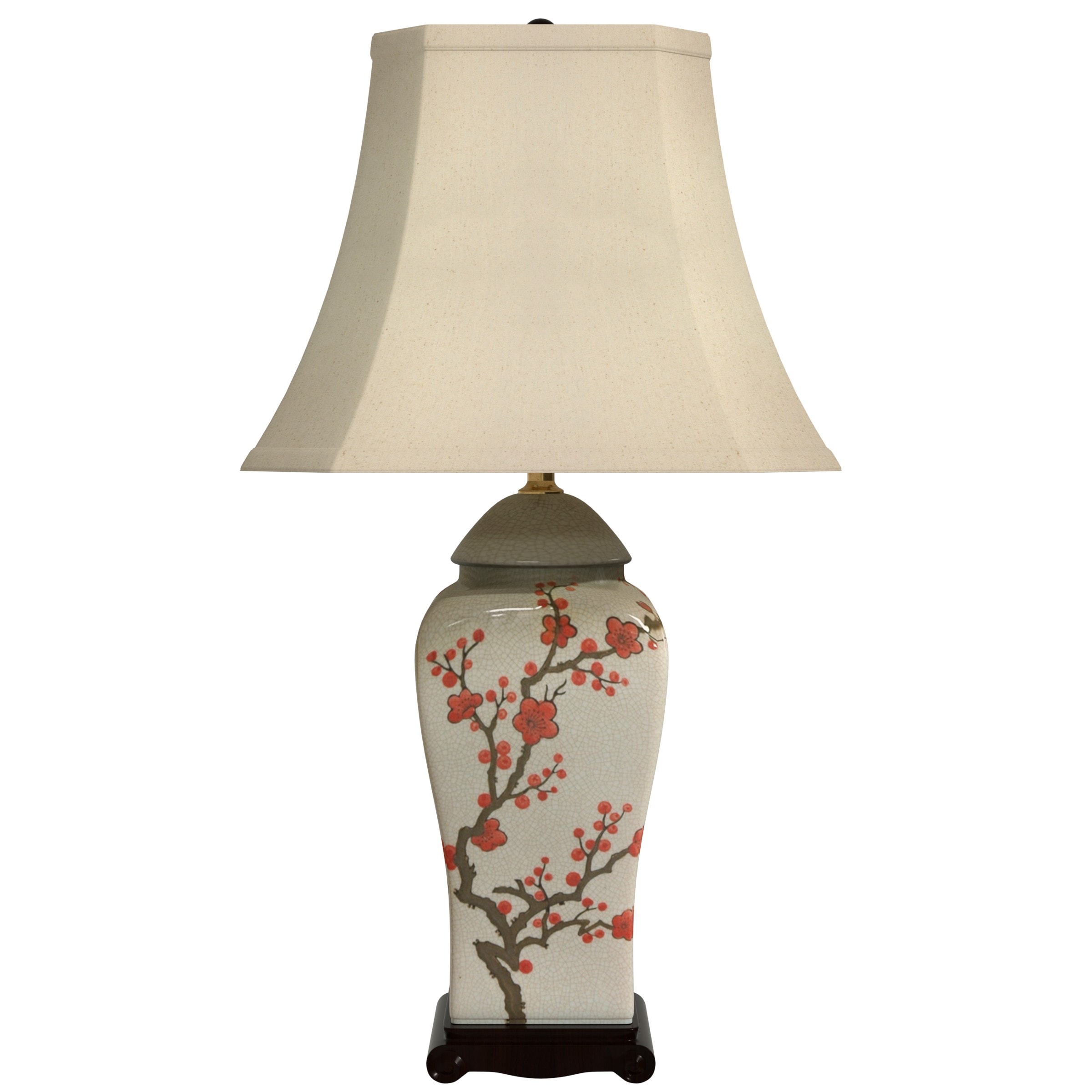 Red Lantern JCO-X5825-6019 Oriental Furniture 26-in Multi 3-way Table Lamp with Fabric Shade