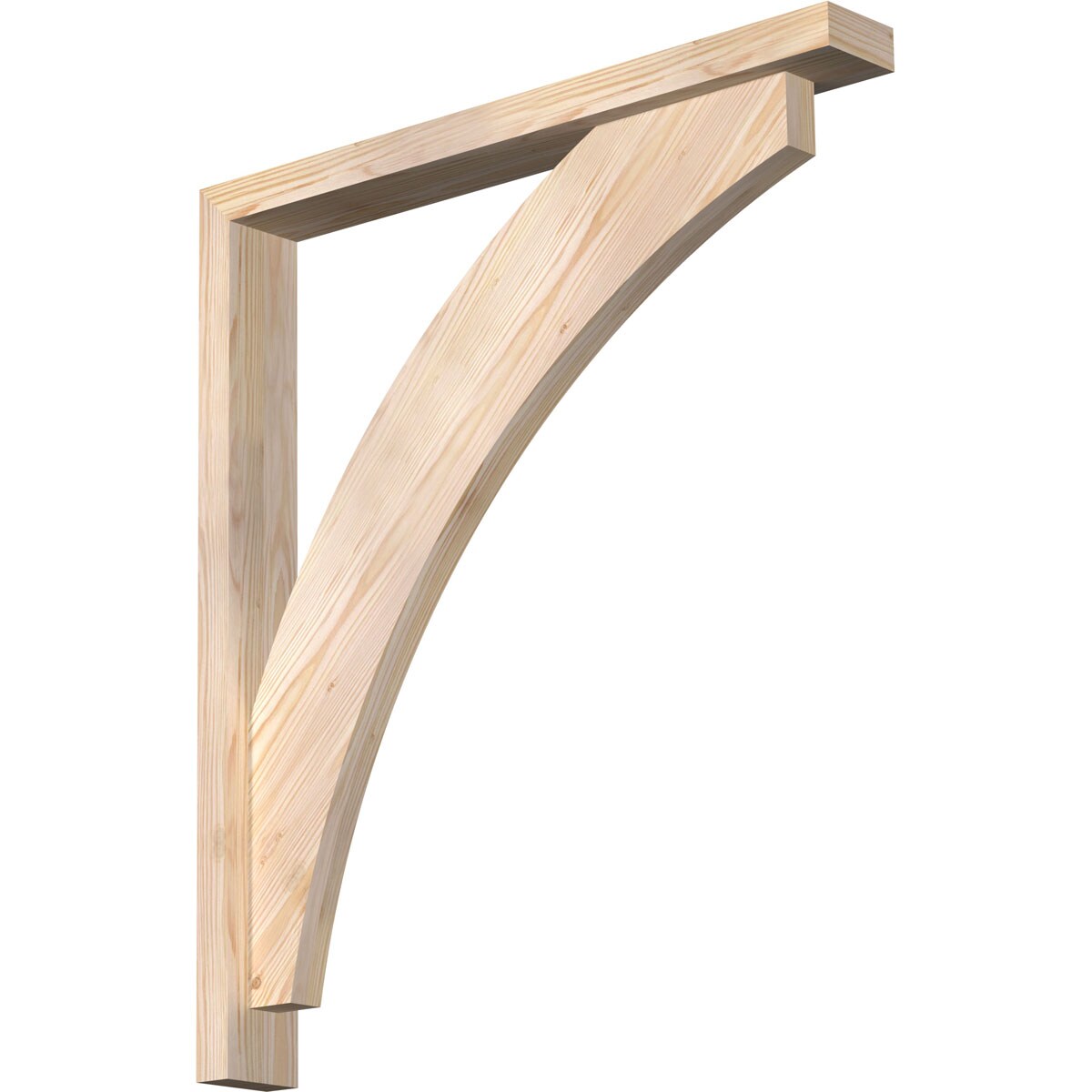Ekena Millwork 1464130 Thorton Block Smooth Bracket with Offset Brace Douglas Fir Wood Standard Bracket