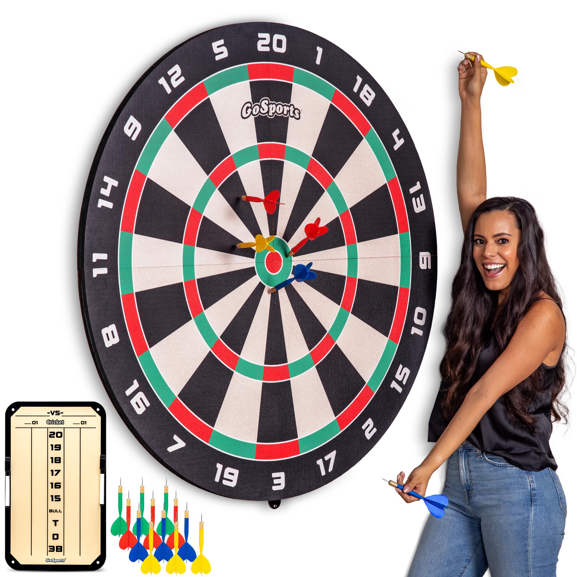 Toy Time Manual Plastic Dartboard, Magnetic Dart Board Set with 16 inch  Board, 6 Colorful Darts - Safe Dartboard for kids and Adults
