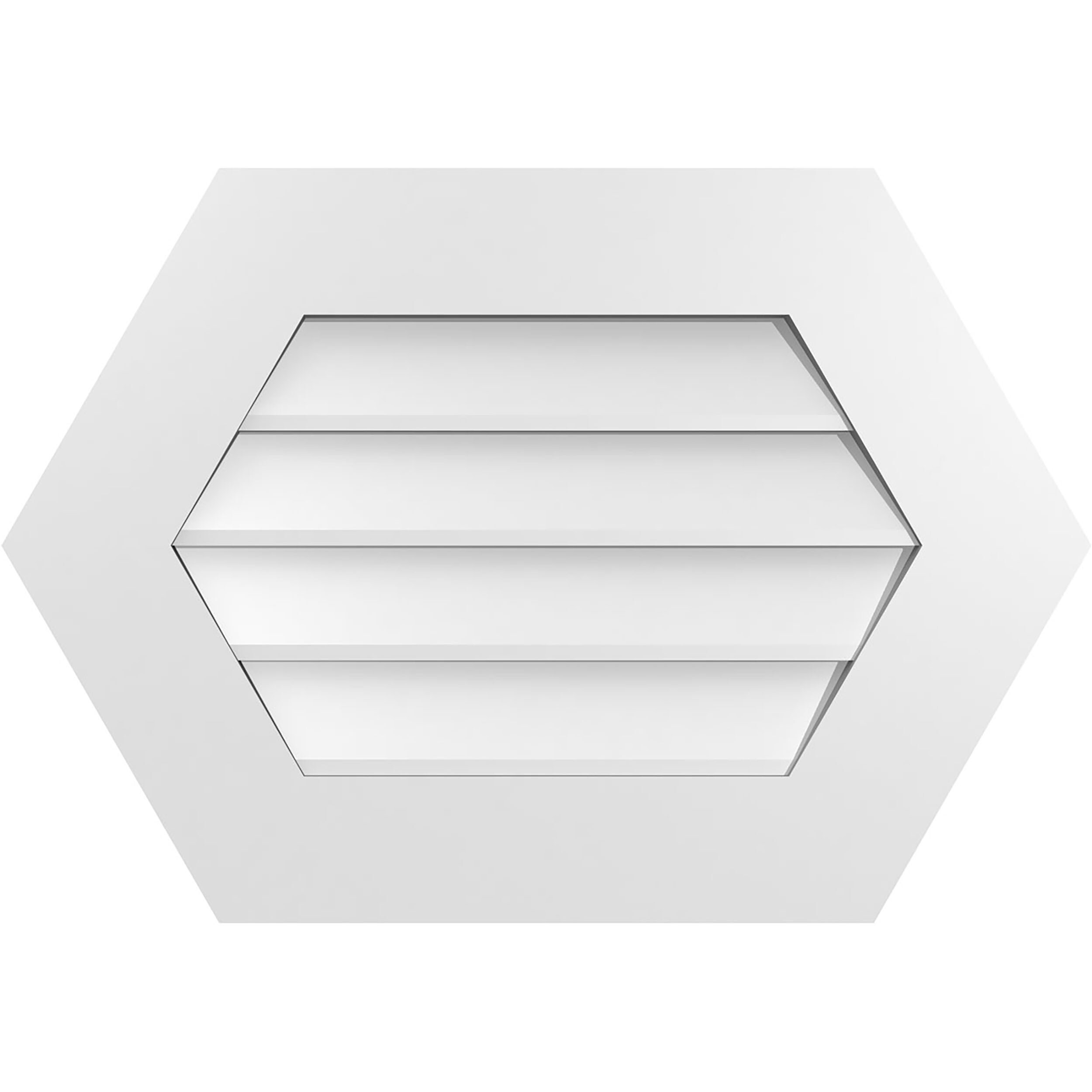 Ekena Millwork GVPHP26X1801SN 26-Inches x 18-Inches Off-white Peaked PVC Gable Louver Vent
