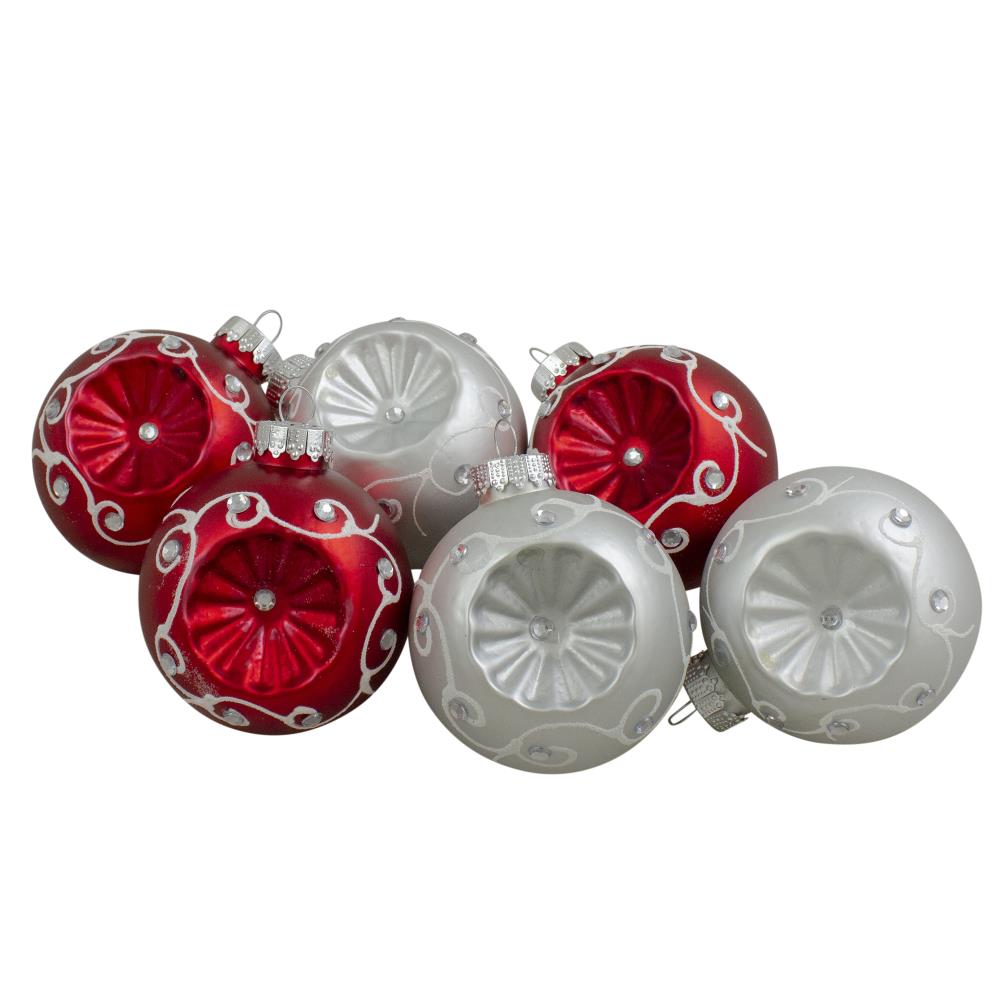 Northlight 33816849 6 -Pack Red Ball Standard Indoor Ornament set