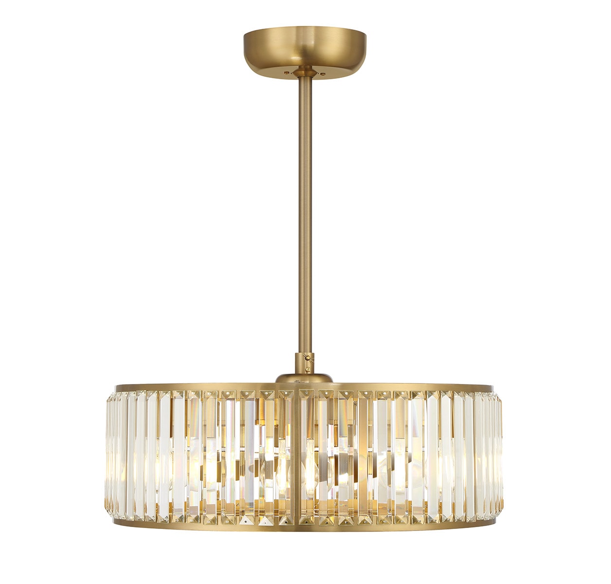 Savoy House 23-FD-245-322 Janus 12-in Warm Brass with Gold Blades Fandelier - Remote Included ( 3 -Blade )