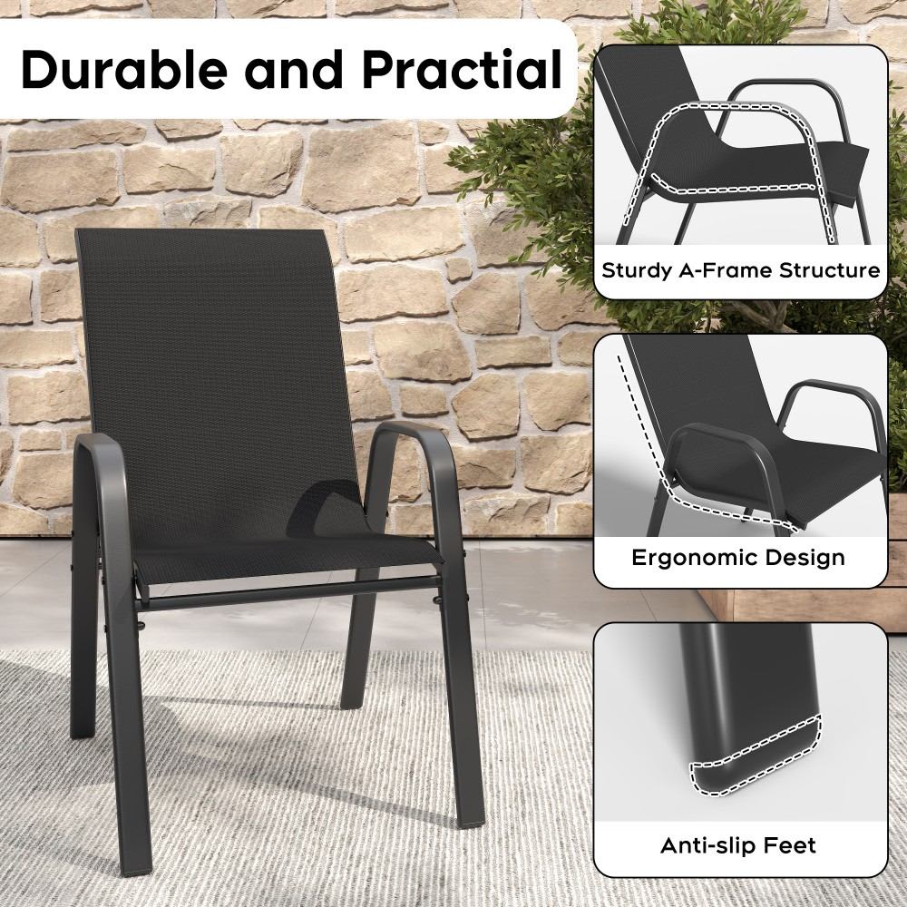 Coolbibila IDA-OCHAIR-4-BLACK Patio-Chairs - View #4