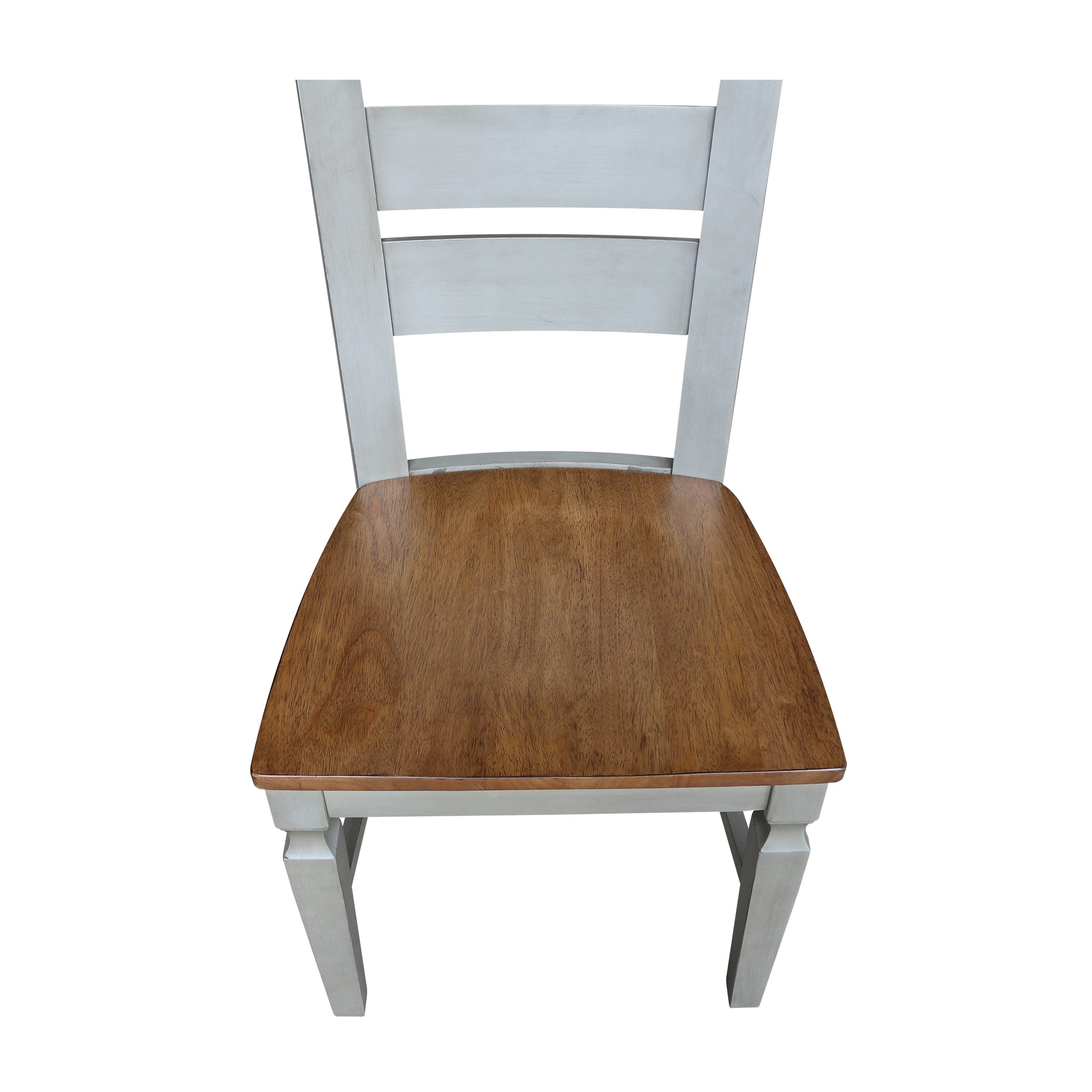 Vista Distressed Hickory and Stone High Ladderback Wood Chairs - Set of 2