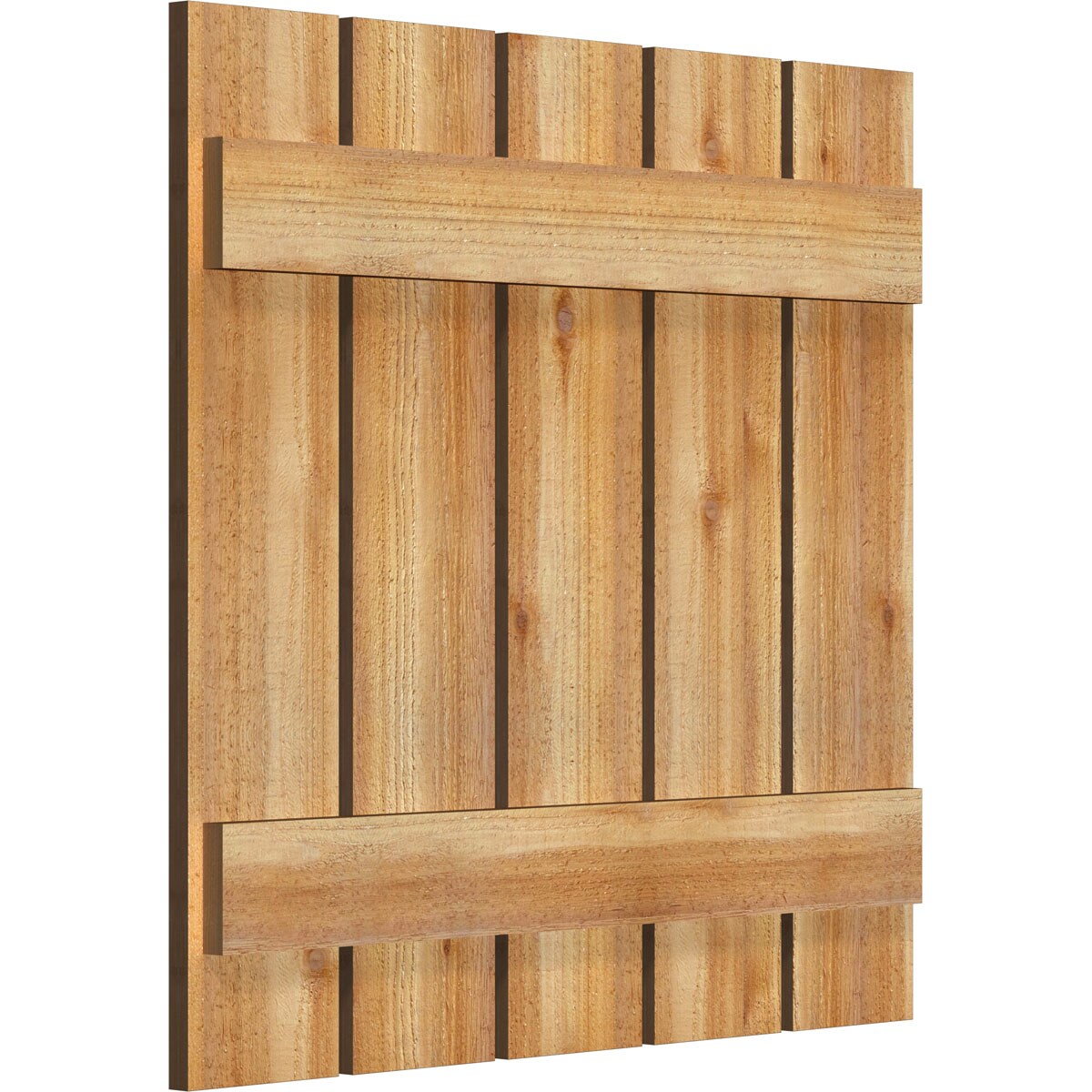 Ekena Millwork 2-Pack 28.875-in W x 28-in H Unfinished Board and Batten Spaced Wood Western Red cedar Exterior Shutters