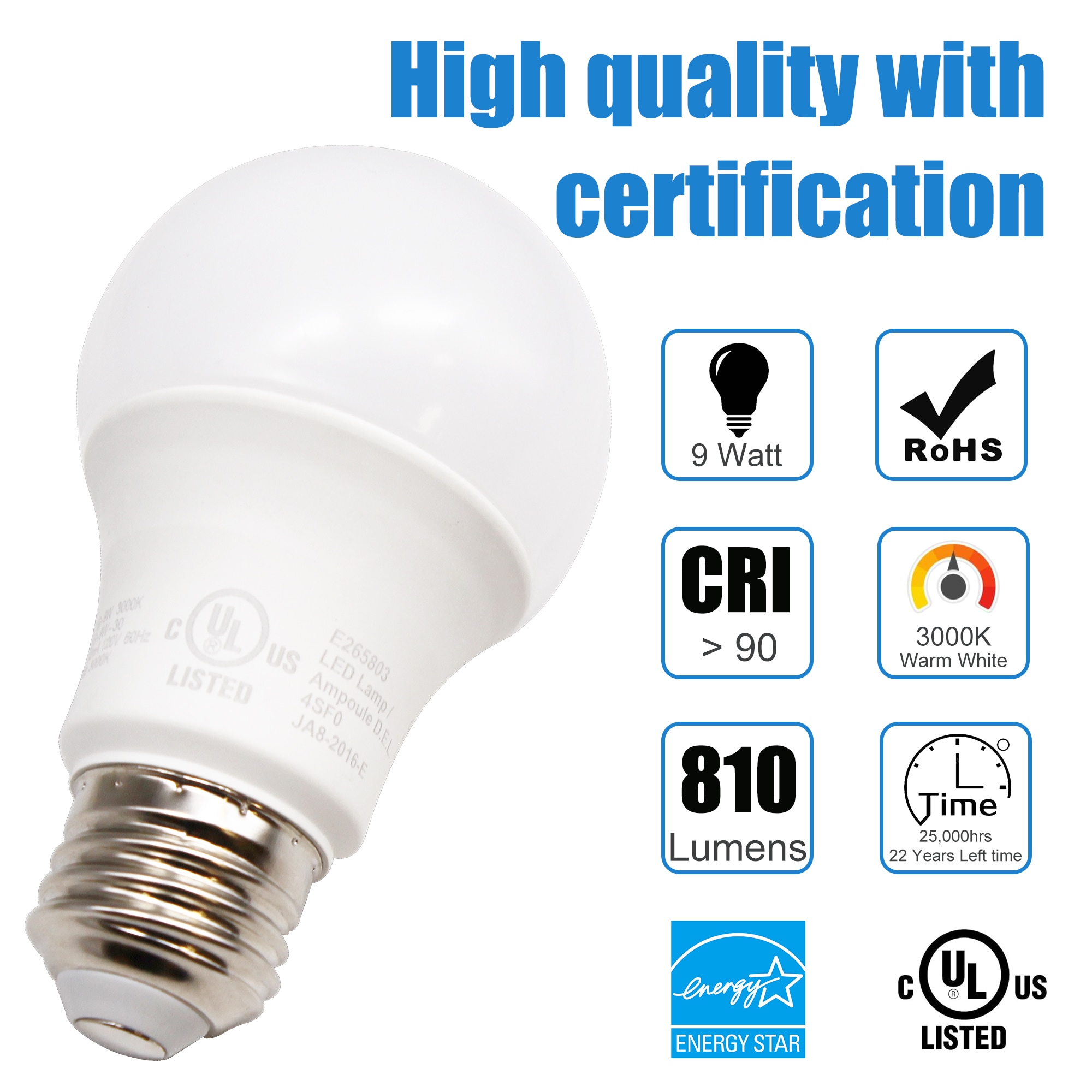 Homdec L9-A19DG-9W-3000K Led-Lights - View #4