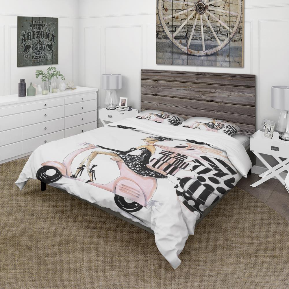Designart BED18252-K 3 -Piece White King Duvet cover Set