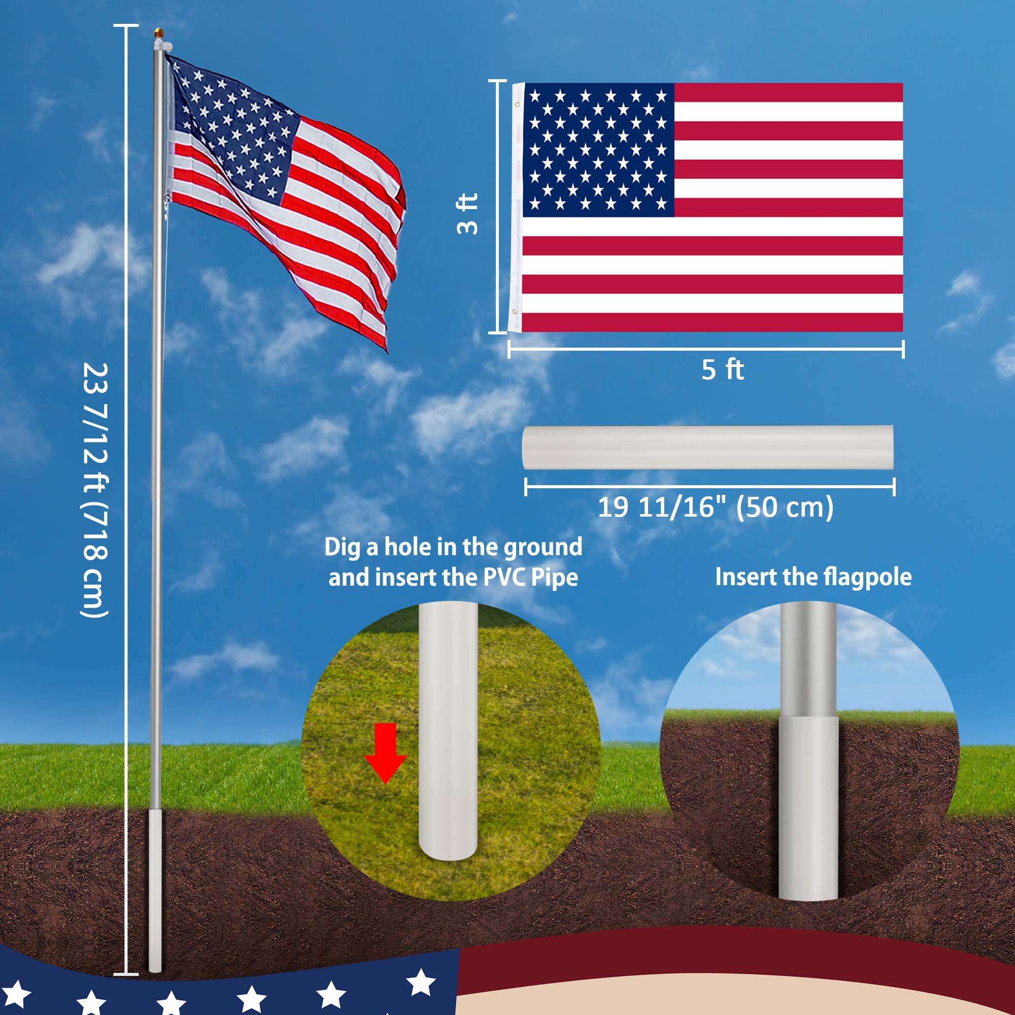 Yescom 22FLP021-MEG25-11-LO Flag-Poles - View #7