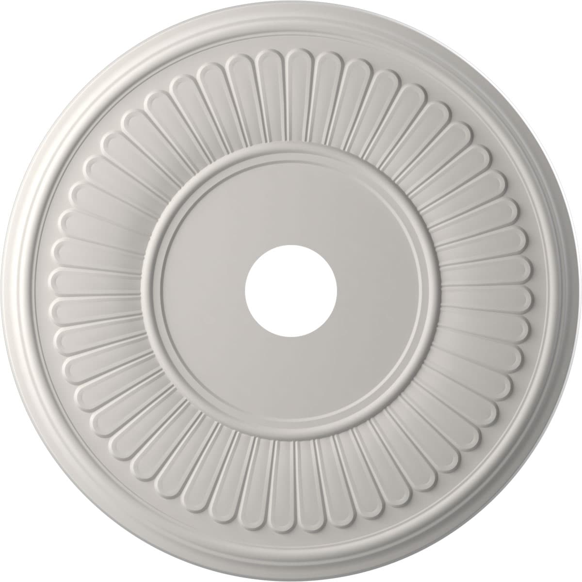 Ekena Millwork CMP22BEGBW Berkshire Thermoformed 22-Inches W x 22-Inches L Painted UltraCover Satin Blossom White PVC Whole Ceiling Medallion