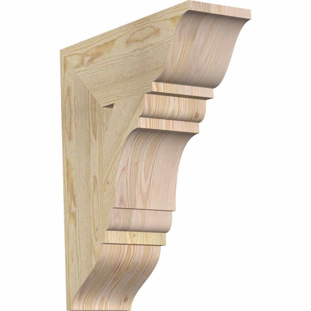 Ekena Millwork BKT06X18X22OLY01RDF Olympic traditional rough sawn 6-in x 18-in x 22-in Douglas fir Brown Wood Standard bracket
