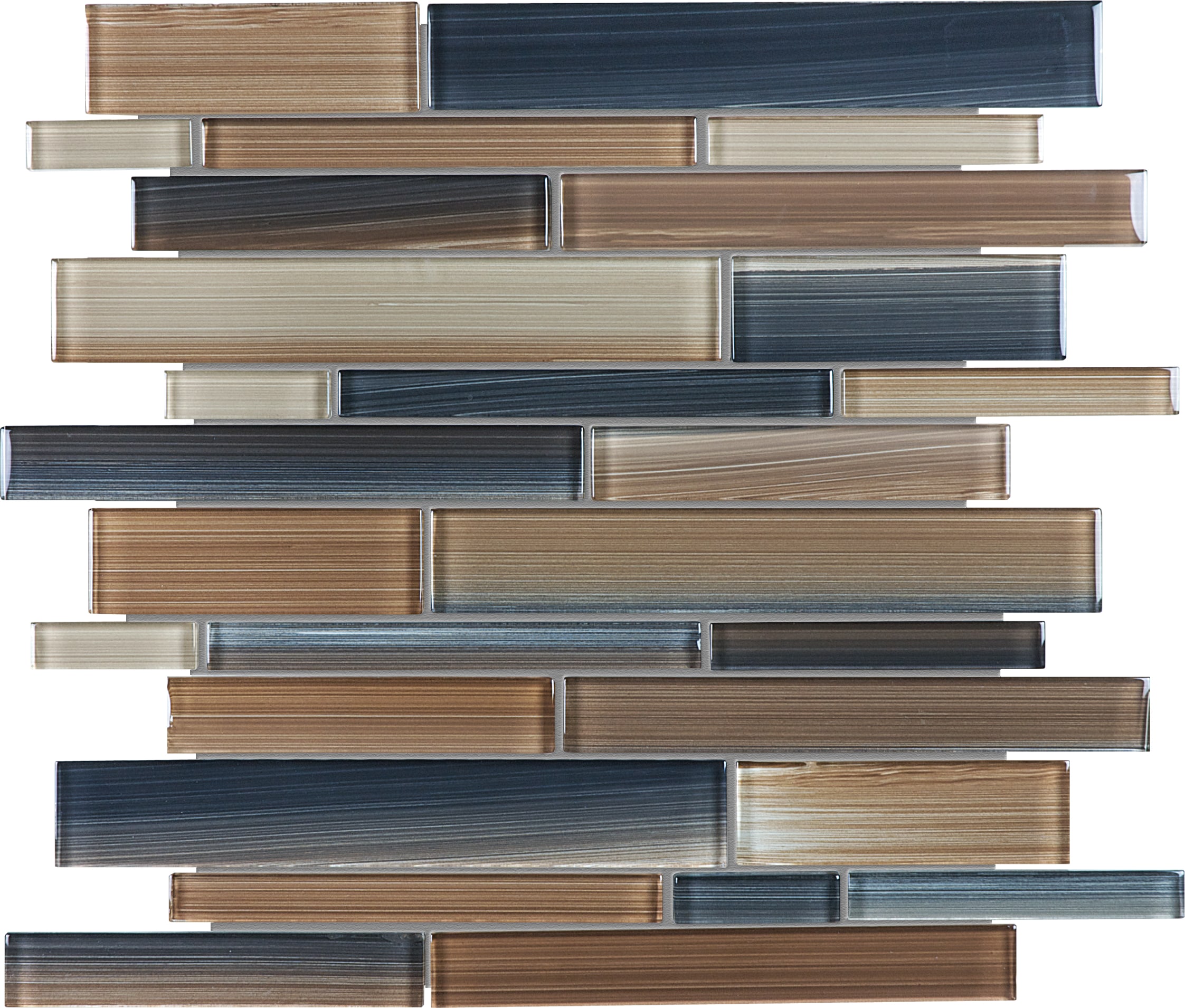 Anatolia 3001-0096-0 Erosion 12-in x 12-in Glossy Glass Subway Mosaic Wall Tile (10-sq. ft/ Carton)