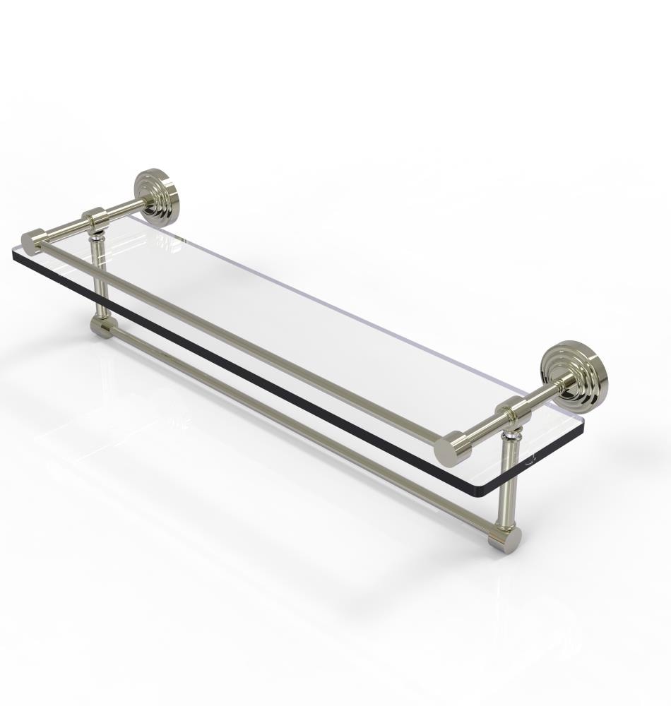 Allied Brass WP-1TB/22-GAL-PNI Waverly Place Polished Nickel 1-Tier Wall Mount Bathroom Shelf (22-in X 5-in)
