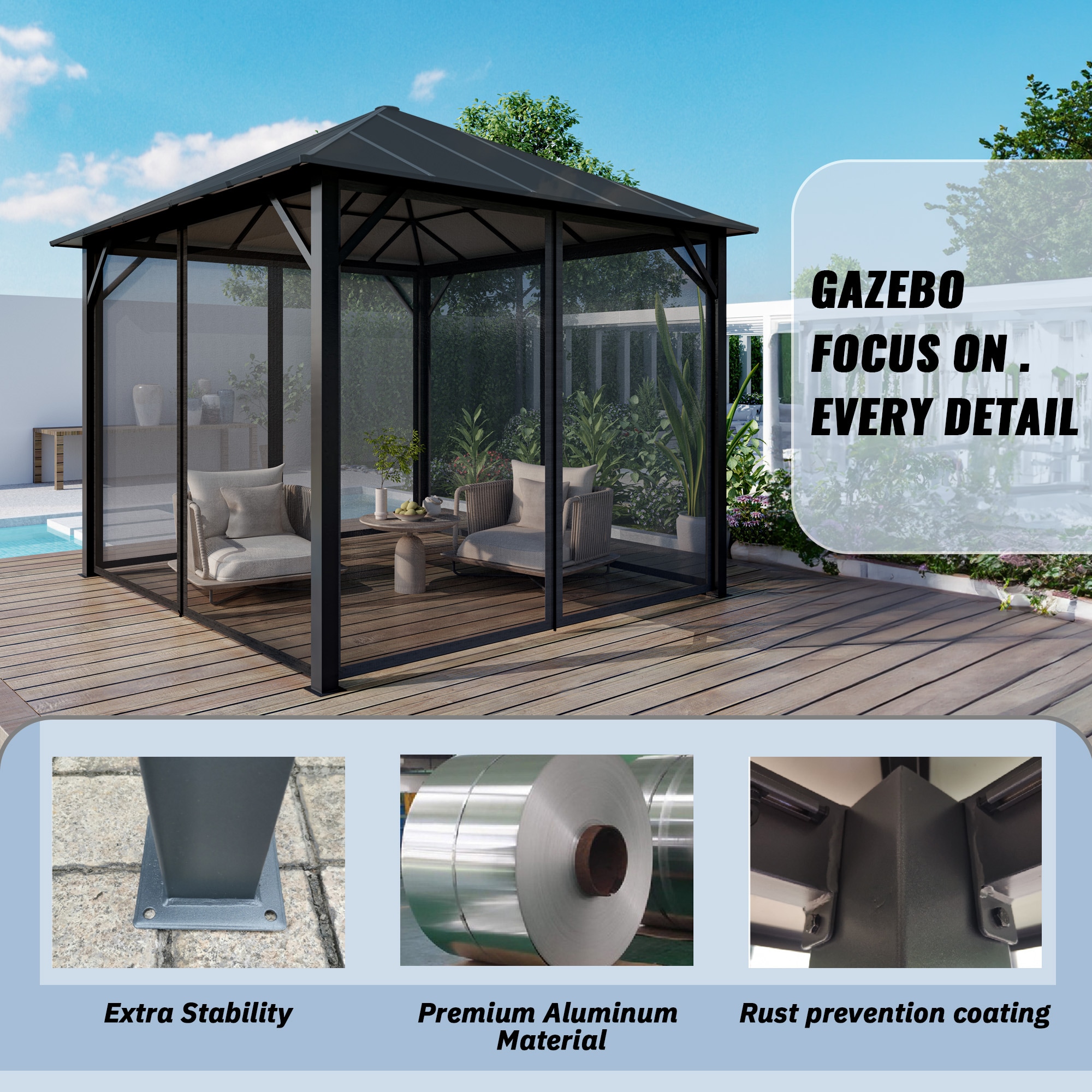 GZMR GZ-731MXA-AOR Wood-Resin-Gazebos - View #6