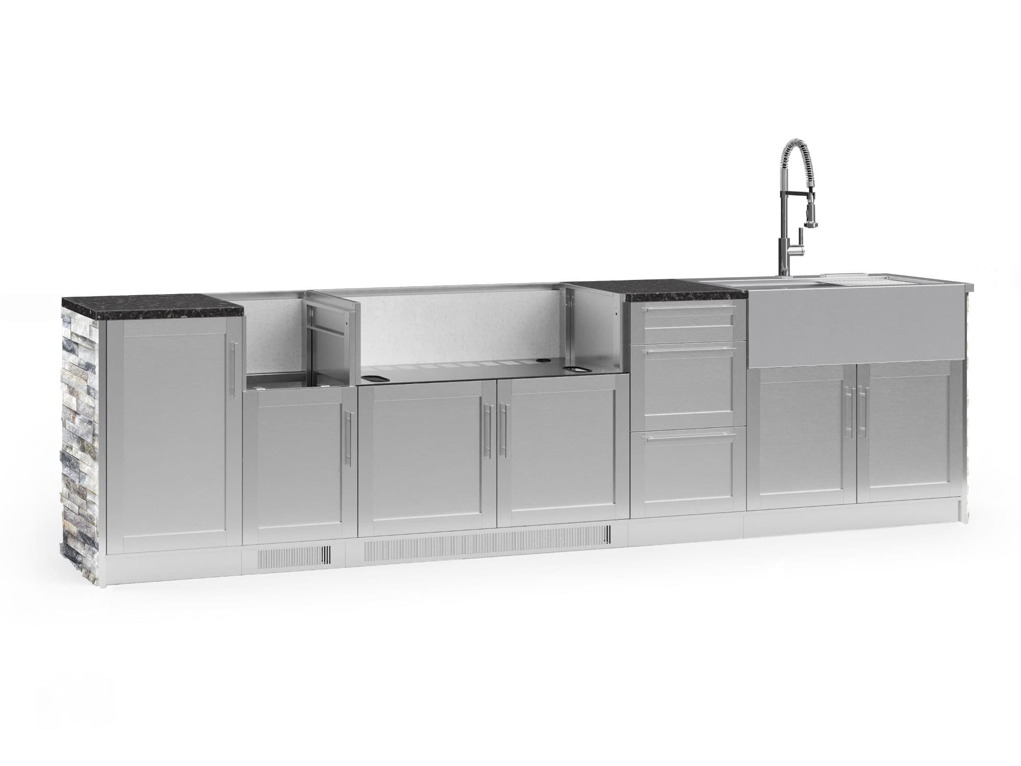 NewAge Products 69179 Signature Series Stainless Steel 10 -Piece 131.16-in W x 25.5-in D x 58.64-in H Modular Outdoor Kitchen Set