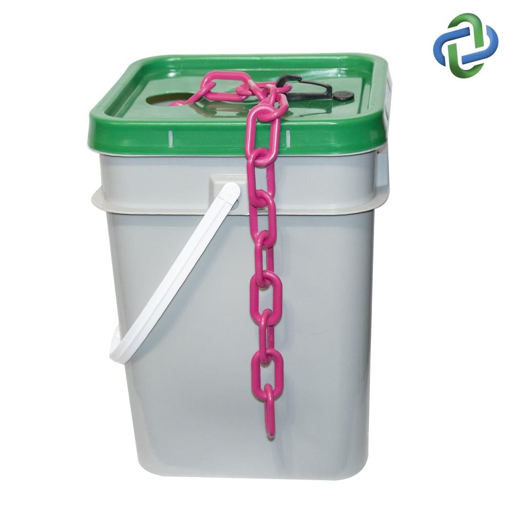 Mr. Chain 50025-P 2 In. (#8, 51Mm) X 160 Ft. Safety Pink Plastic Barrier Chain In A Pail