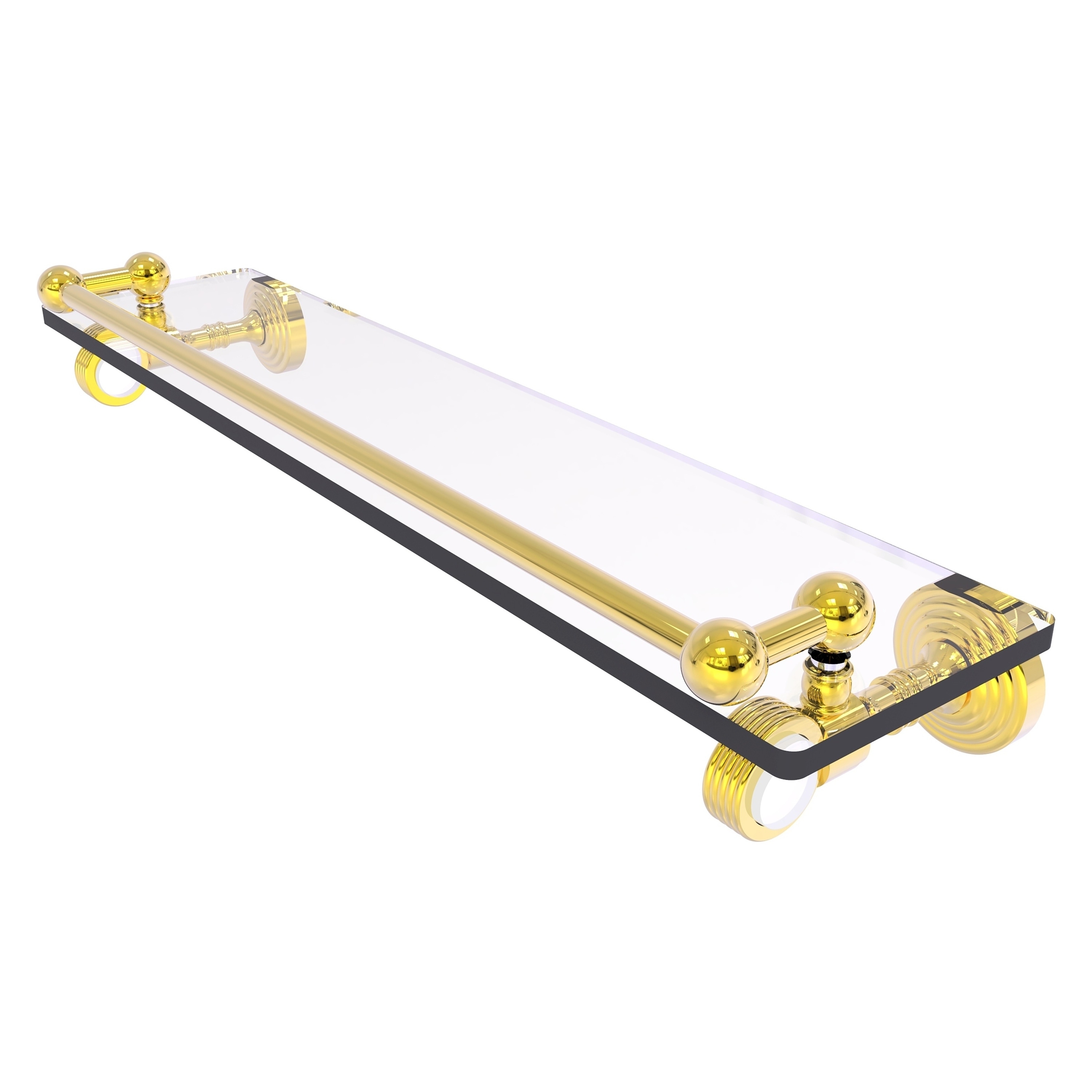 Allied Brass PG-1G-22-GAL-PB Pacific Grove Polished Brass Wall mount Bathroom Shelf ( 22-in x 3.5-in x 5-in )