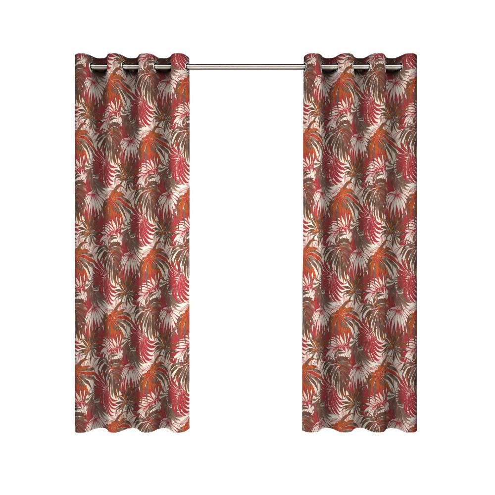PARASOL 15281052084CHL 84-in Chili Polyester Light Filtering Grommet Single Curtain Panel