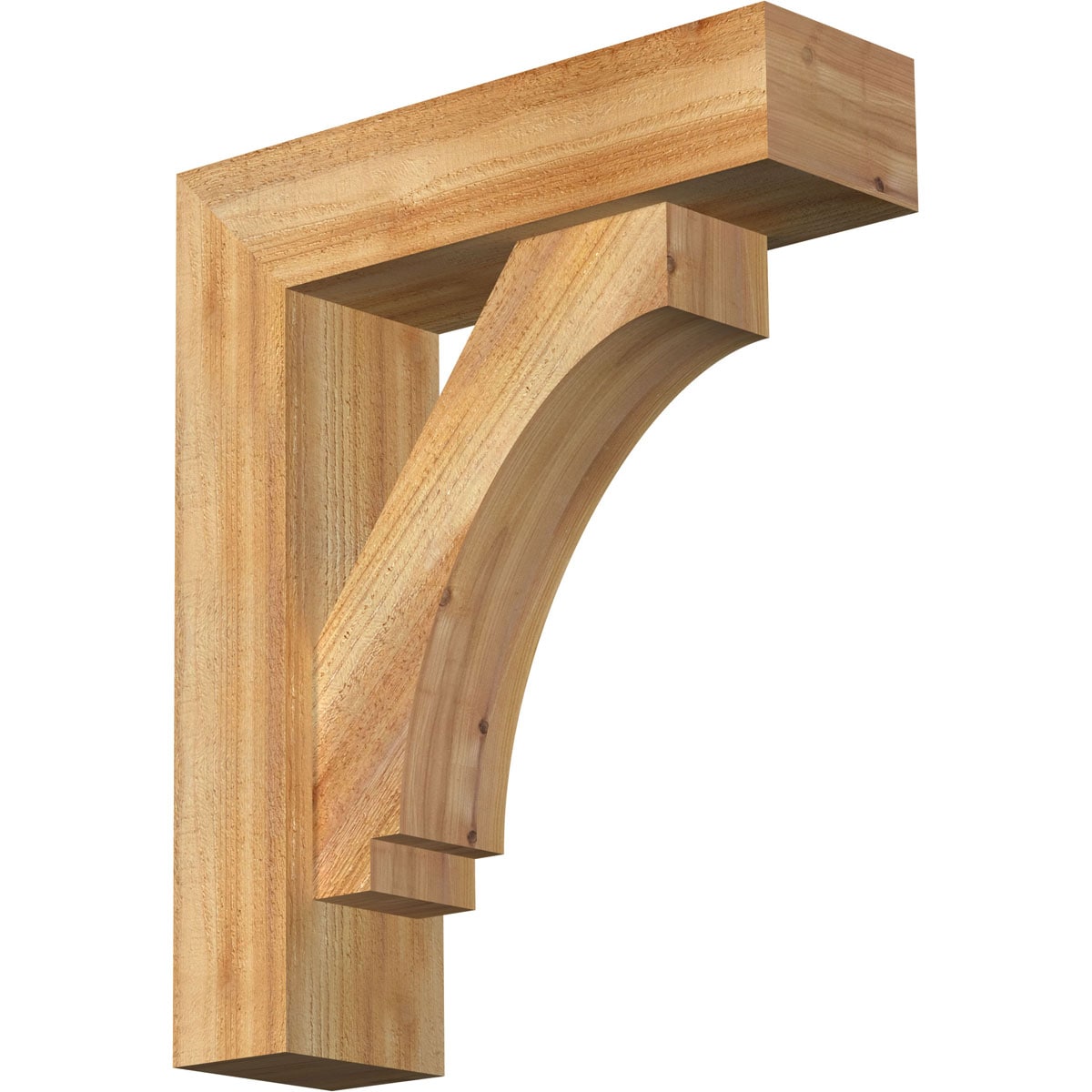 Ekena Millwork 1462638 Imperial Block Rough Sawn Bracket with Offset Brace 6-in x 20-in x 24-in Western red cedar Brown Wood Standard bracket