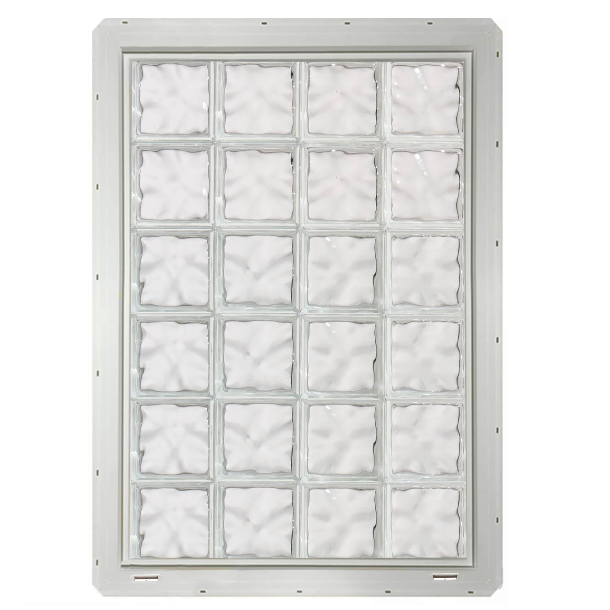 CrystaLok CL3248SDCWH Wavy Glass 31-3/4-in x 46-3/4-in Vinyl New construction Glass Block Window