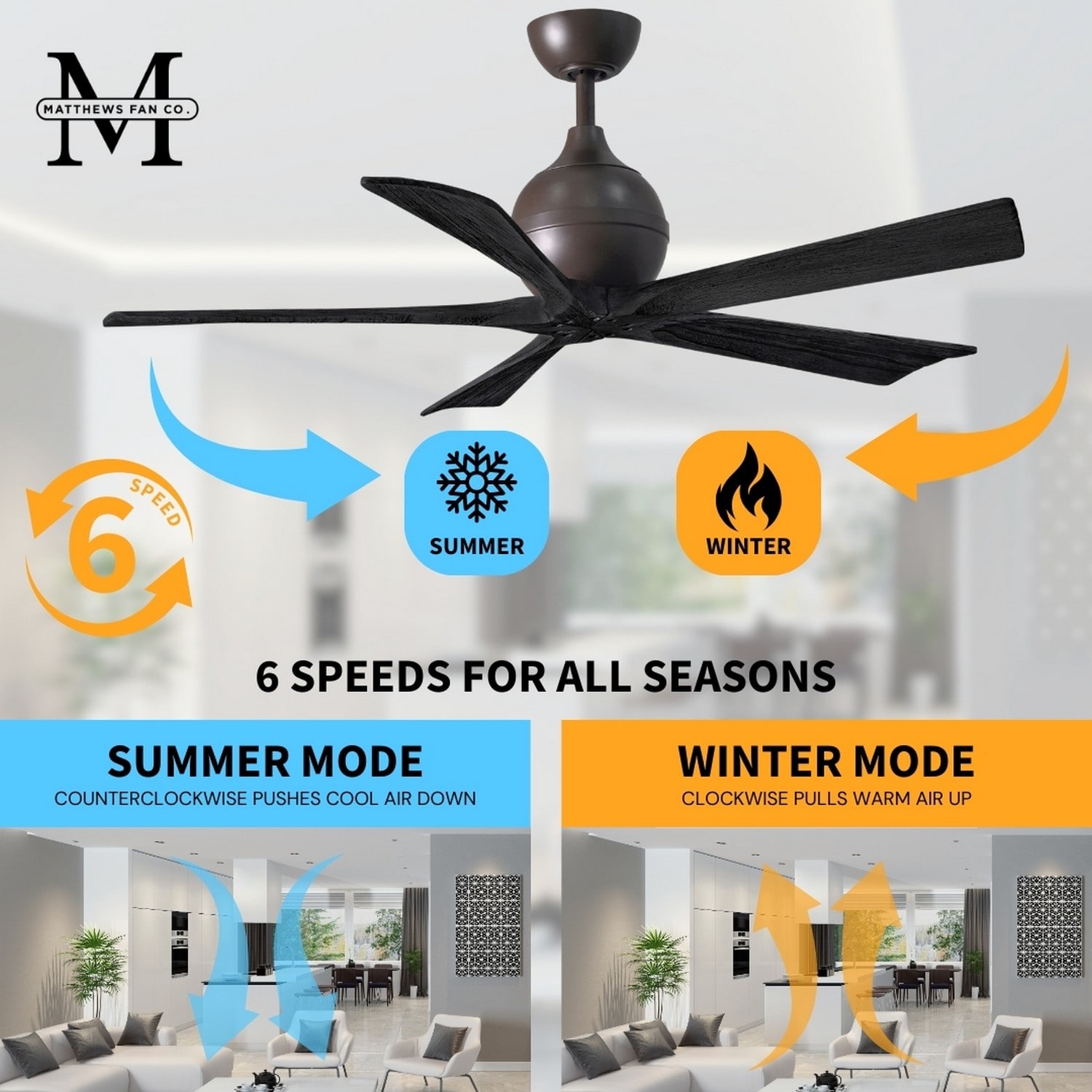 Matthews Fan Company IR5-TB-BK-42 Ceiling-Fans - View #7