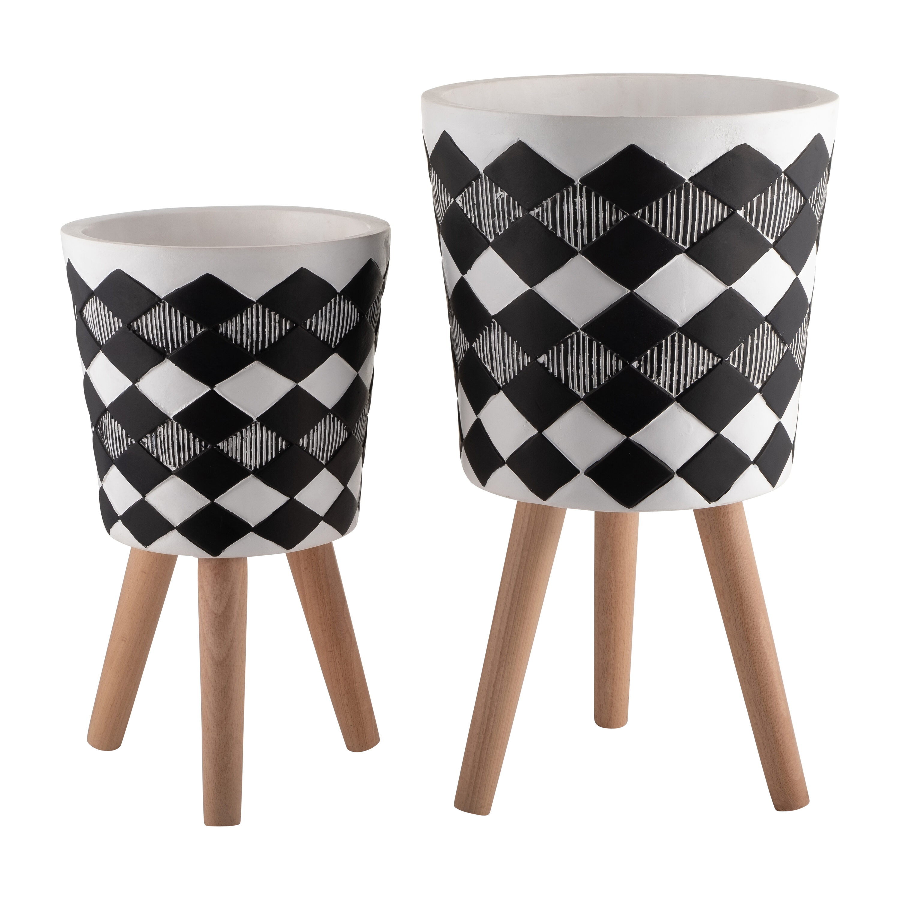 AHIOU HOME ZAAHG-106825PP 2 -Pack 12.0-in W x 21-in H x 12-in D Black Resin Contemporary/Modern Indoor/Outdoor Planter Stand Included