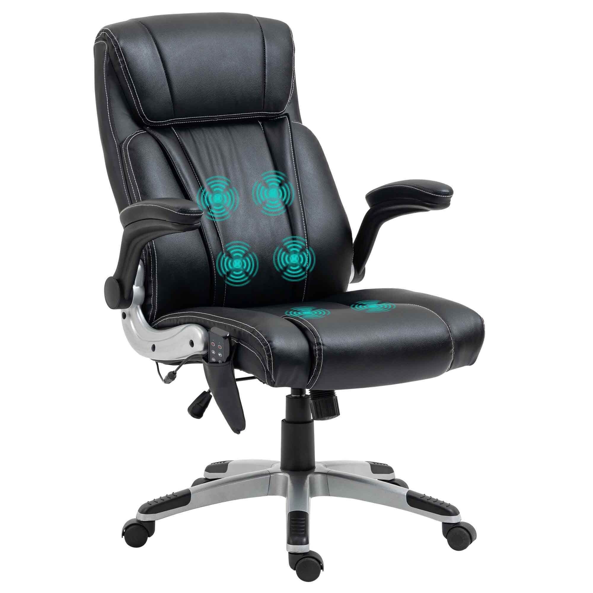 Sumyeg BHF-161YE Black Contemporary Ergonomic Adjustable Height Swivel Faux Leather Executive Chair