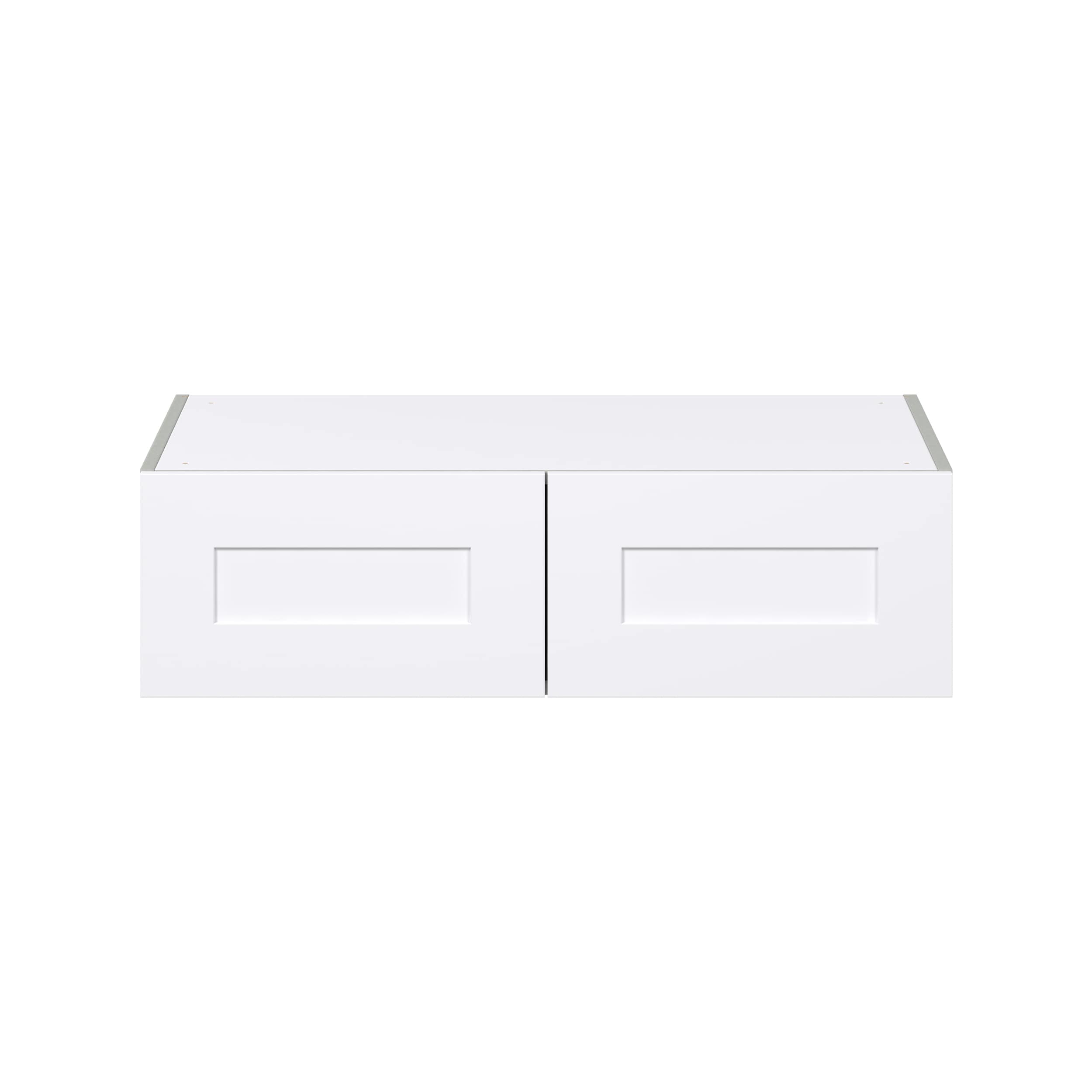 Hugo&Borg Jolie 36-in W x 10-in H x 24-in D Warm White Wall Fully Assembled Cabinet (Flat Panel Shaker Door Style)