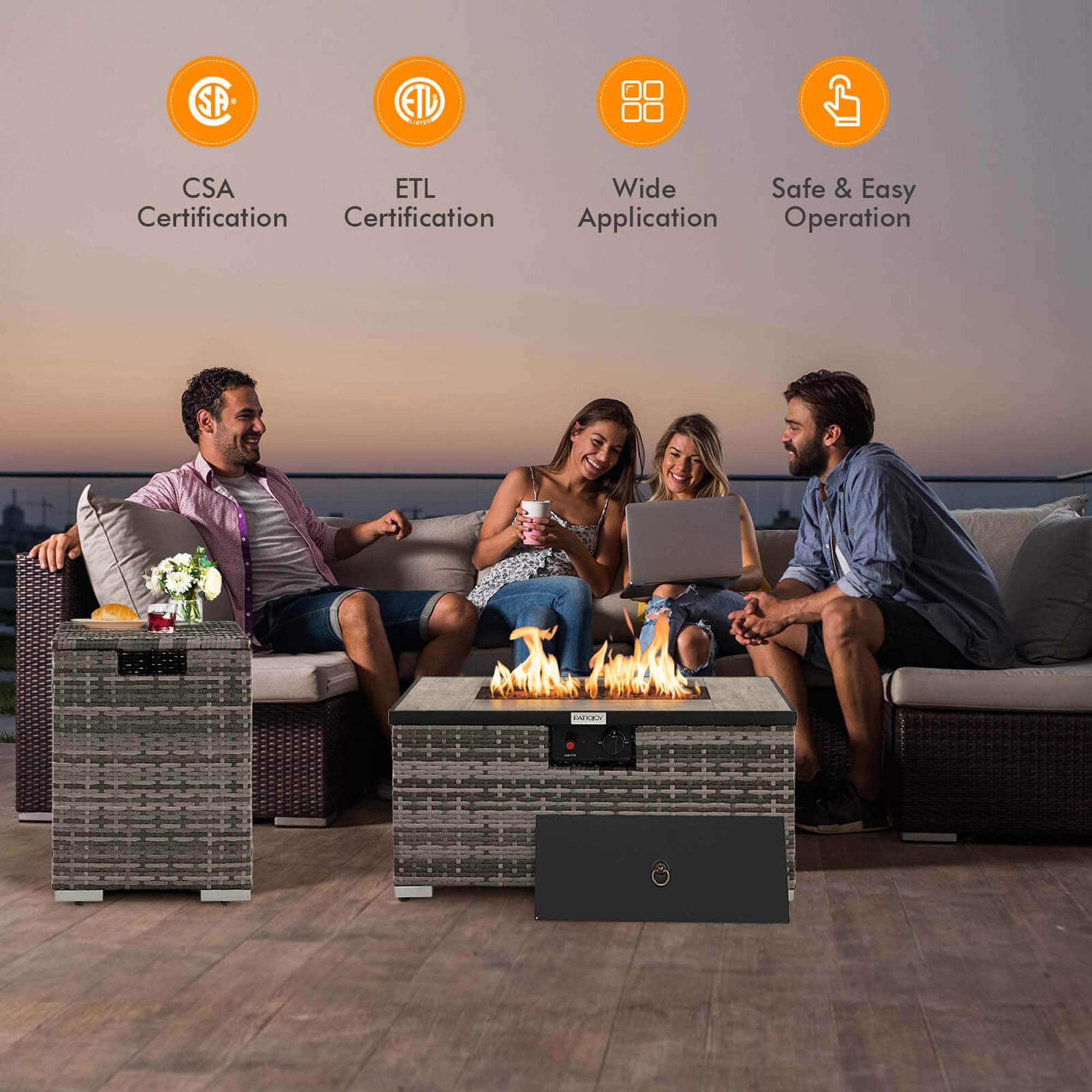 Costway HCST01110 Outdoor-Gas-Firepits - View #8