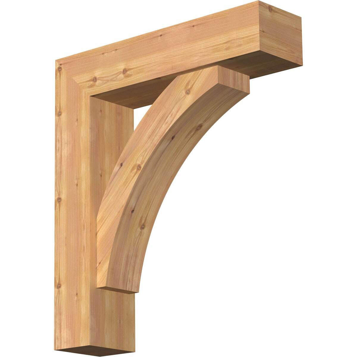 Ekena Millwork 1463987 Thorton Block Smooth Bracket with Offset Brace 7-1/2-in x 30-in x 34-in Western red cedar Brown Wood Standard bracket