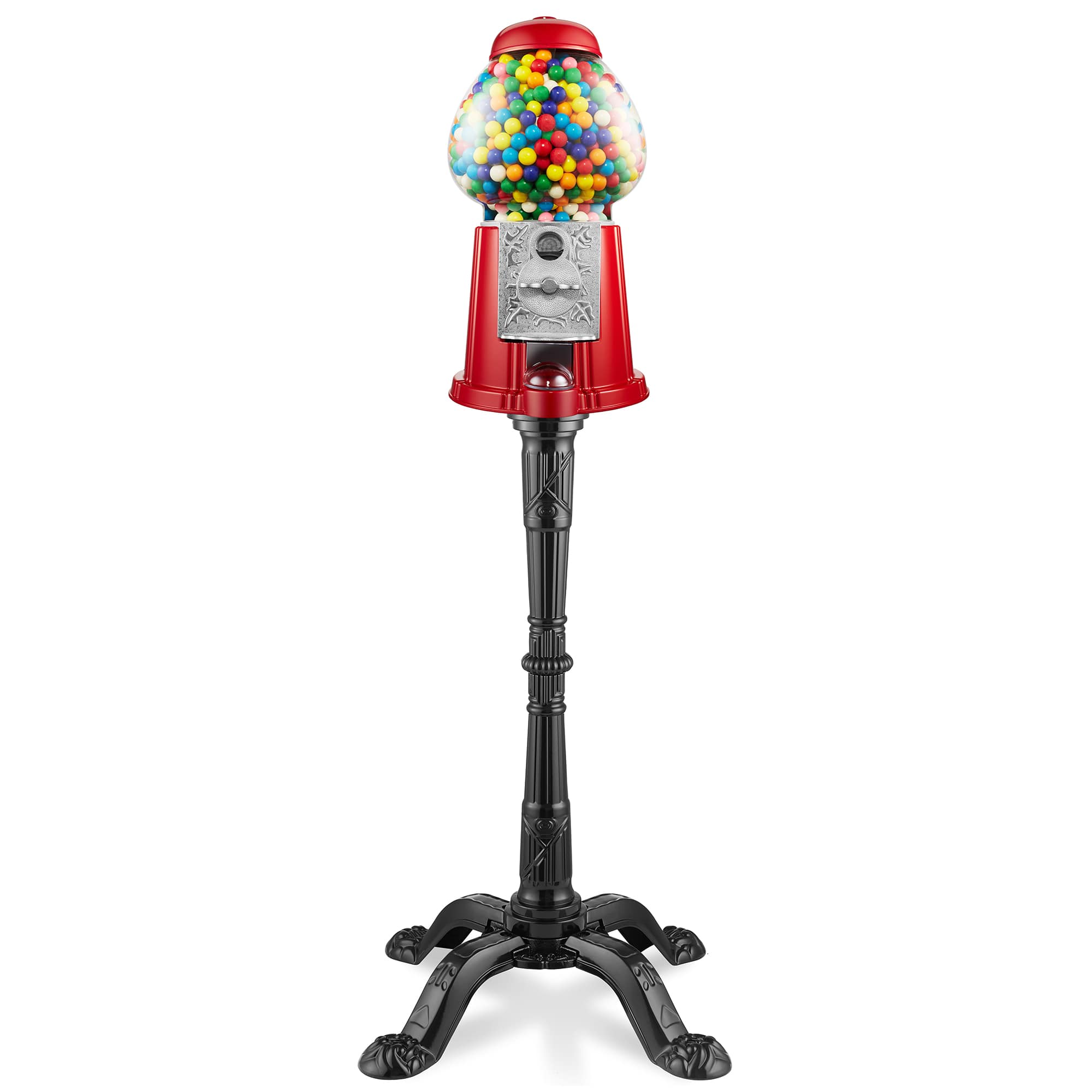 Olde Midway CON-GBL-336-RED 15-in Gumball Machine with Stand - Red - Vintage-Style Candy Dispenser