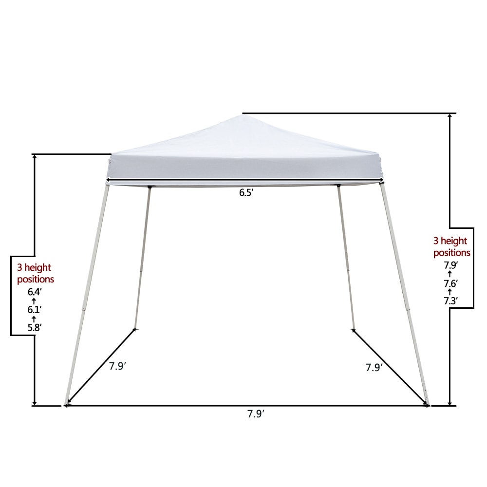 Winado 8-ft x 8-ft Square White Pop-up Canopy in the Canopies ...