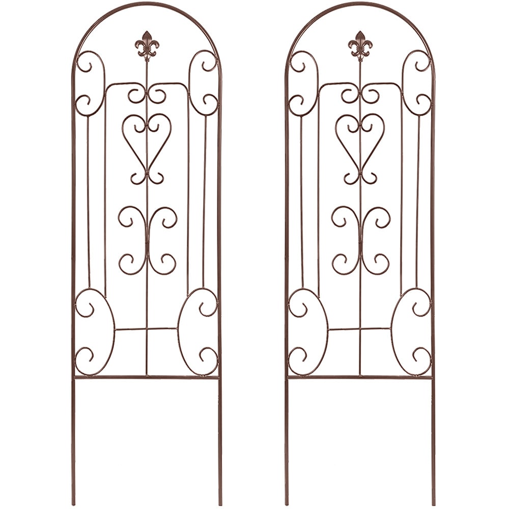 Amagabeli ET342 Garden Trellis 18-Inches W x 60-Inches H Brown Garden Trellis For Climbing Plants For Cucumbers For Roses For Tomatoes 2 -Pack